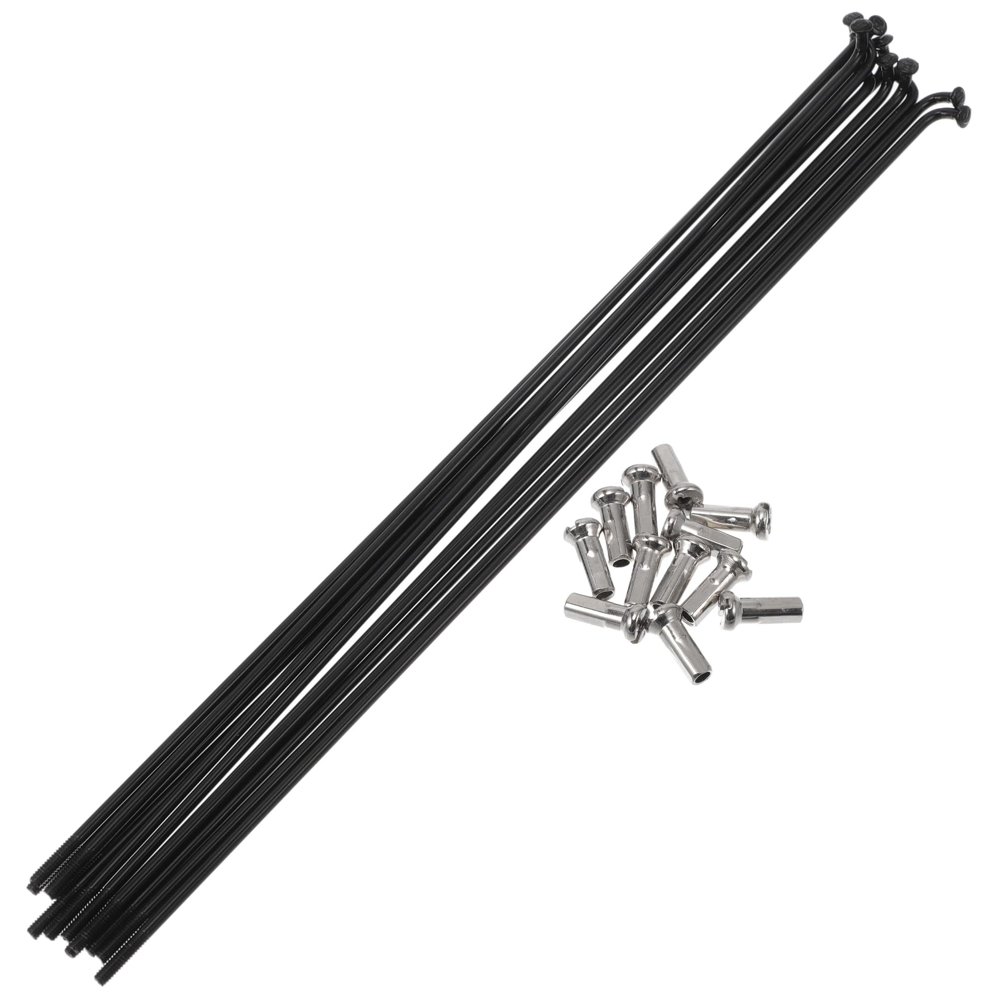A ABSOPRO Bicycle Spokes 14G 195mm Length Bike Wheel Spokes 304 Stainless Steel Black 1 Set