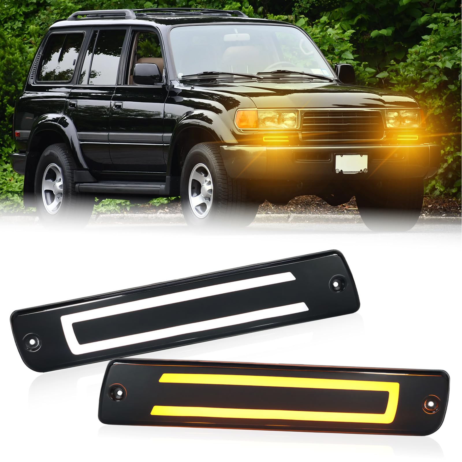 Amazon.com: INUBOXES LED Front Bumper Side Marker Lights DRL Amber