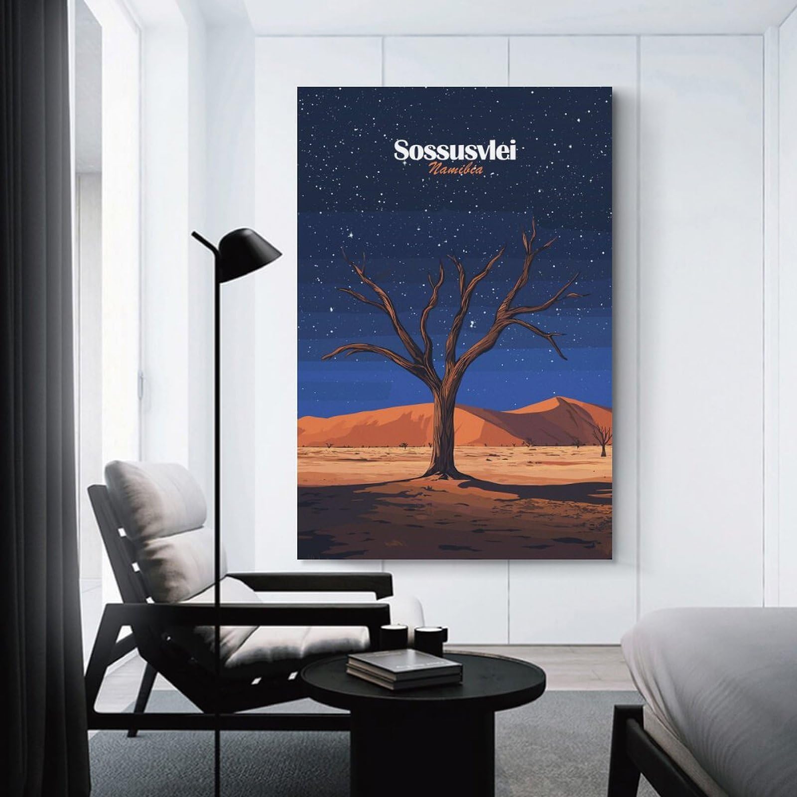 Junmoney Wall Art Print Dead Tree in Namibian Desert, 16x24inch(40x60cm), for Hallway, Bedroom Or Modern Interiors, Thoughtful Wall Decor for Art Lovers