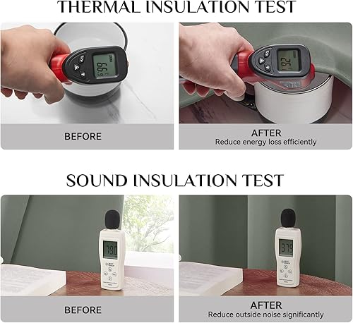 Miniatura 6 de Cortinas blackout Softalker para dormitorio, opacas con aislamiento térmico y reducción de ruido, con cuerdas y ojales superiores, para sala de