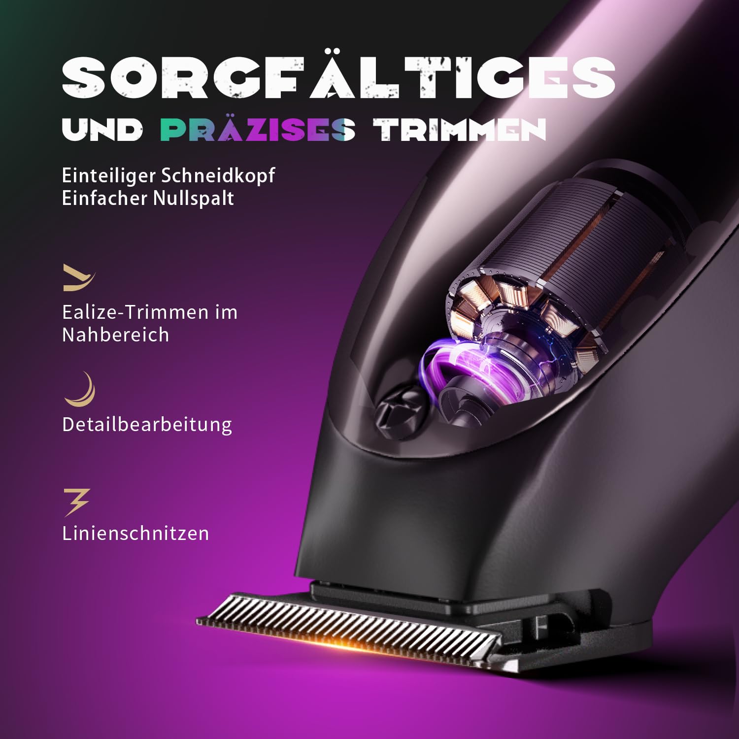 SUPRENT Haarschneidemaschine Profi, Trimmer Herren Barttrimmer Herren LED Anzeige T- Klingen- Trimmer Konturen Haartrimmer, Schnurlose Haarschneider Männer