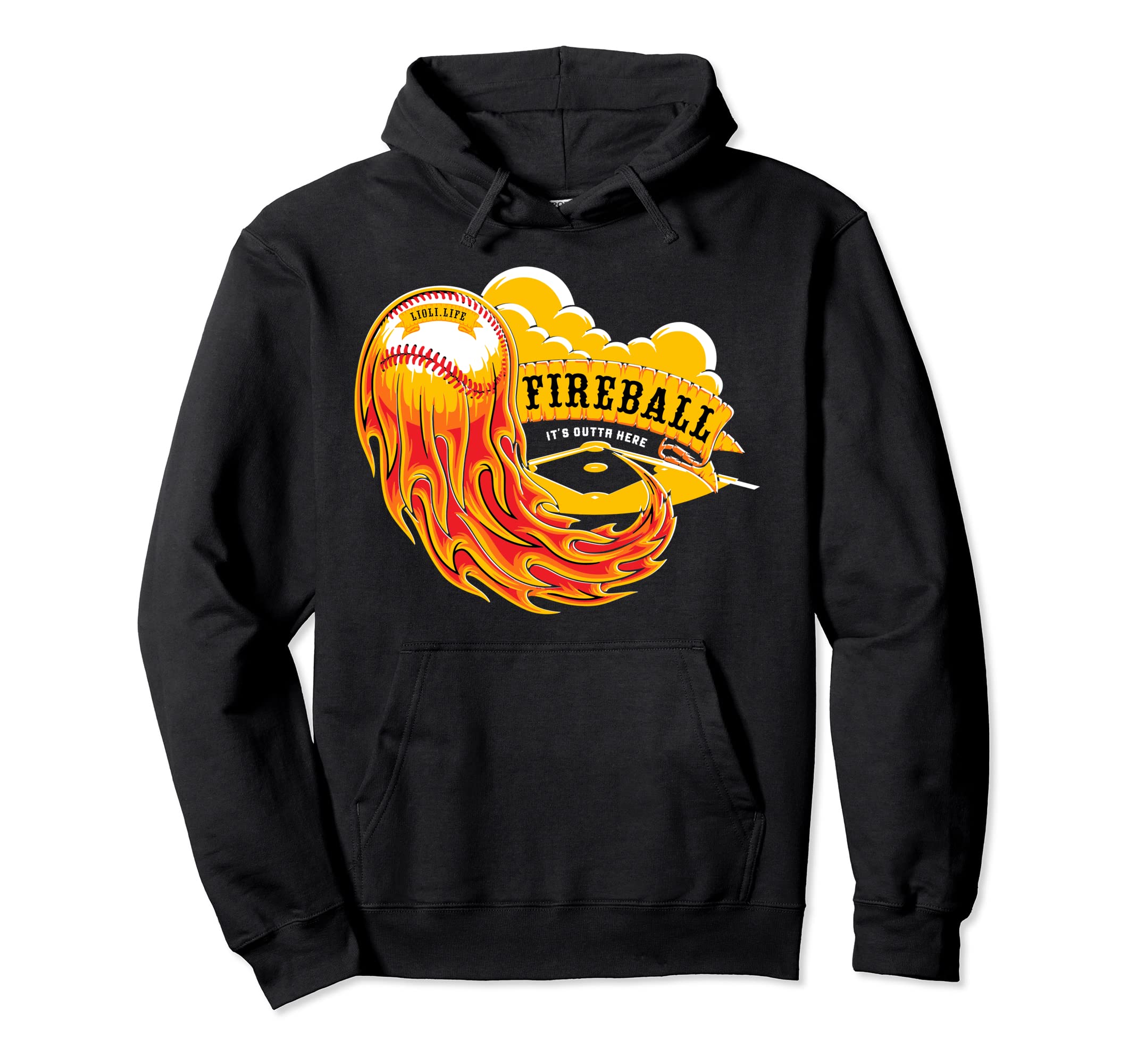 LIOLI.LIFE Baseball Apparel Fireball Pullover Hoodie