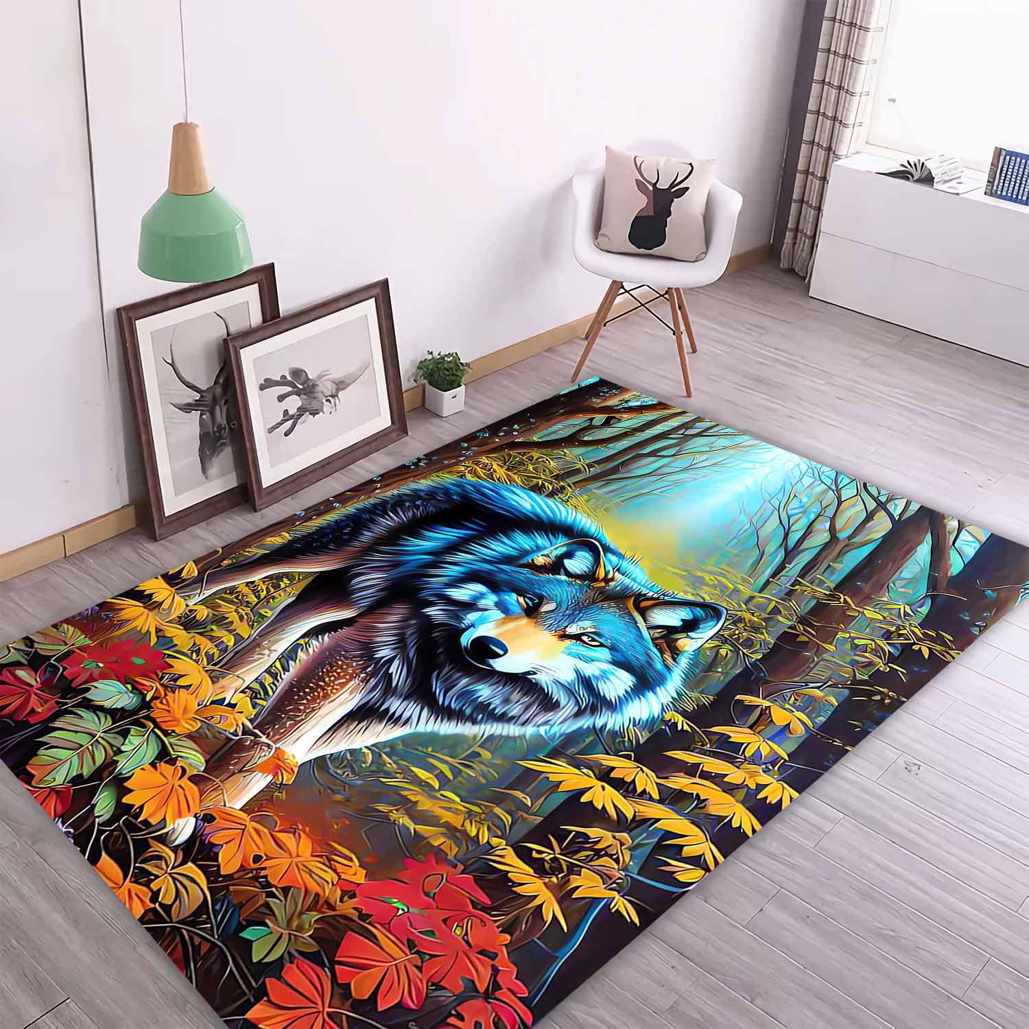 Tapis loup pour salon et décoration de chambre au design raffiné
