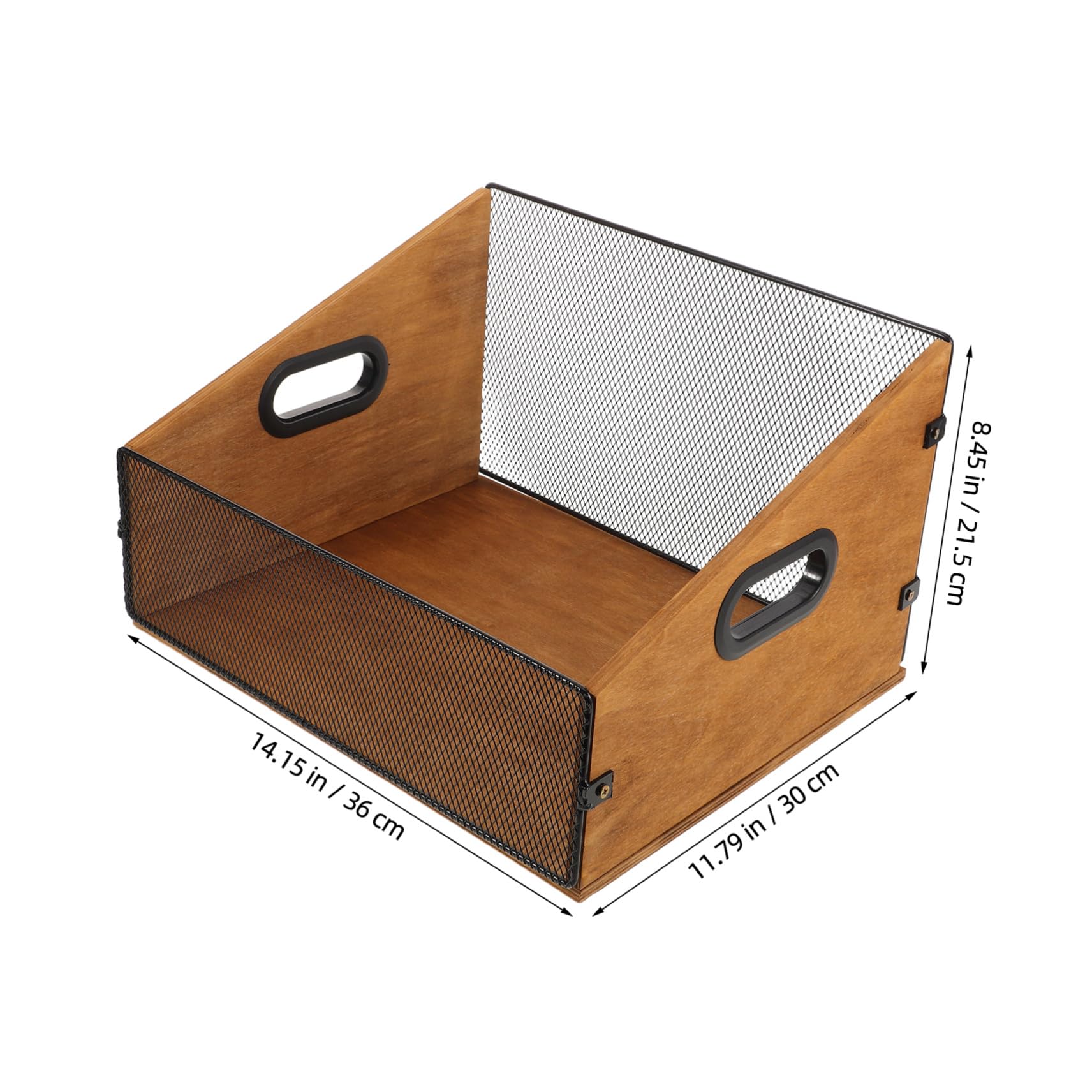 Scatola Porta Vinili in Legno con Maniglie Ergonomiche Organizer Album e File Finitura Liscia Protettiva per Dischi e Libri Cassa Portatile per Media