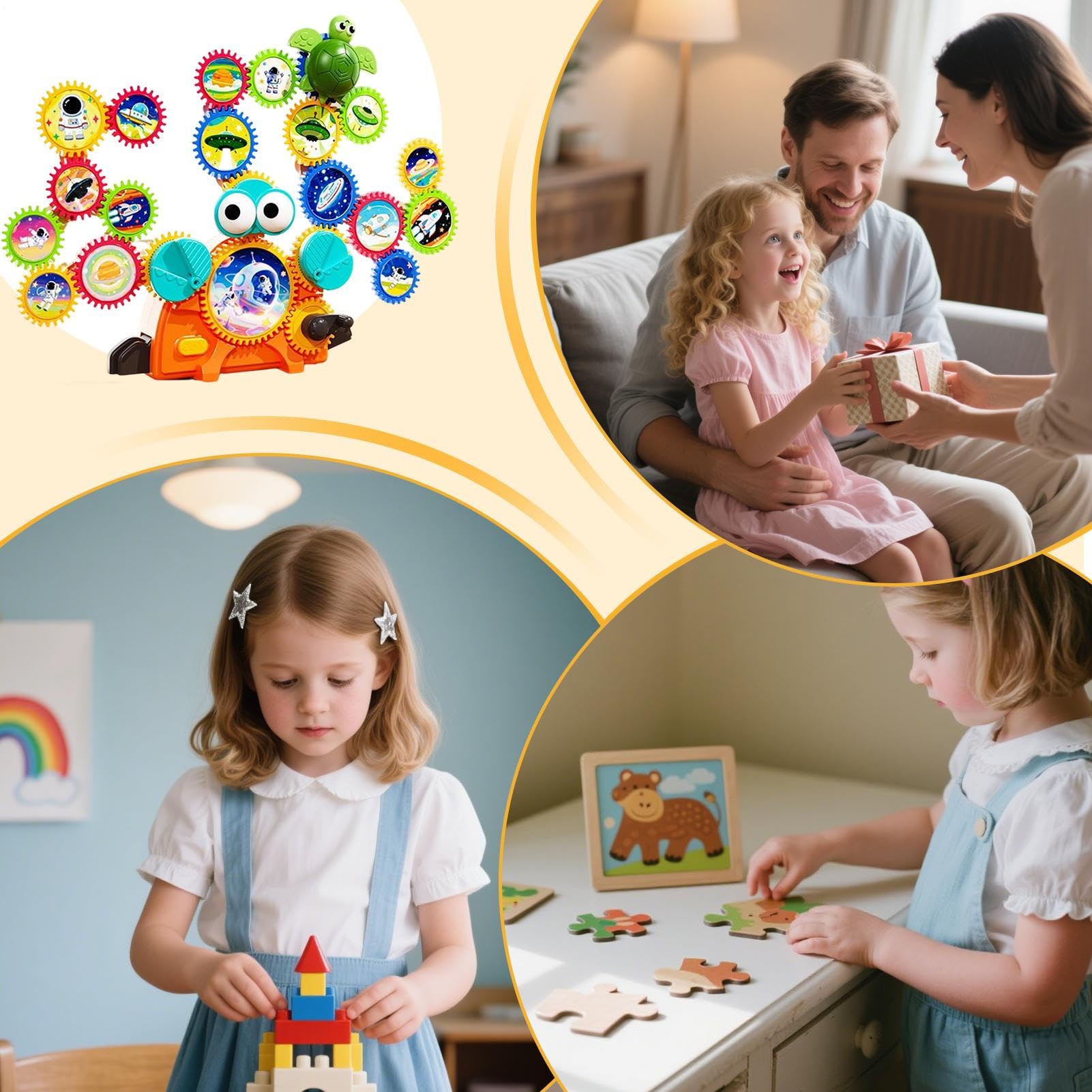 Zabawki z Kołami Zębatymi i Przekładniami Zajęcia Edukacyjne | Zestawy Kół Zębatych Do Łączenia Dla Chłopców I Dzieci Na Przyjęcia Urodzinowe Domowe Do Przedszkola I Szkoły Podczas