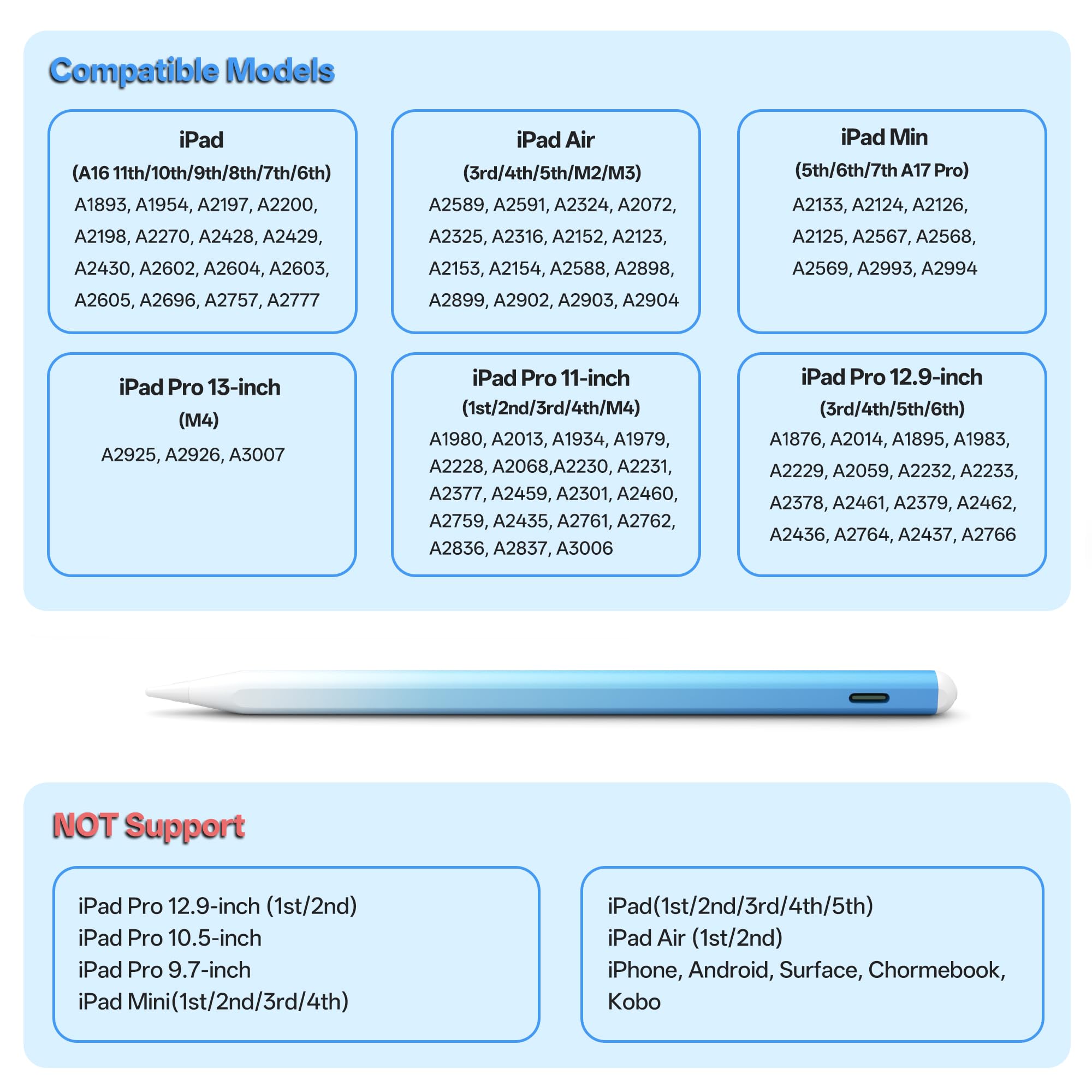 Amazon.co.jp: iPad Air 13/11インチ鉛筆、iPad Air 3/4/5/M2/M3、iPad