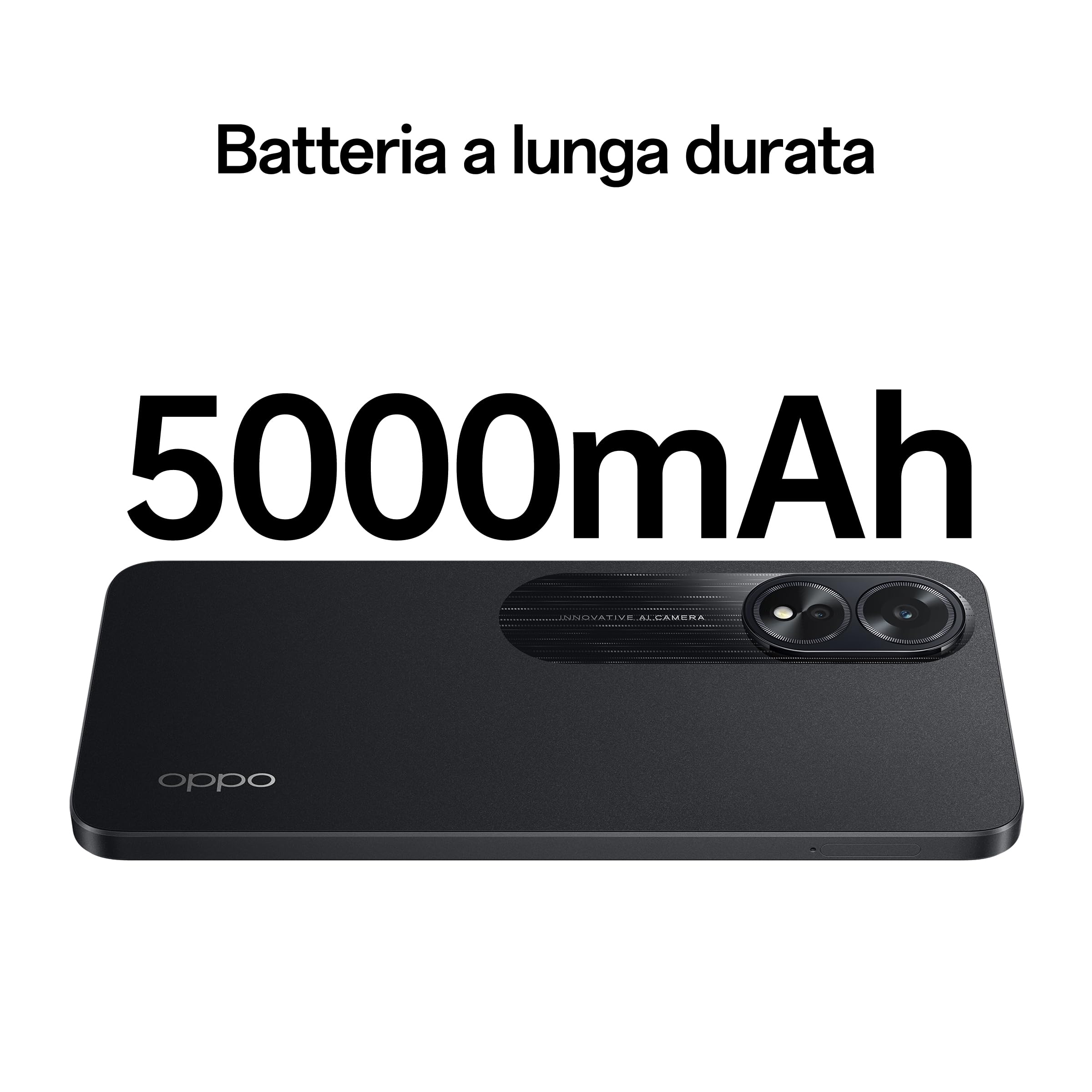 OPPO A38 4G Smartphone, AI Doppia fotocamera 50+2MP, Selfie 5MP, Display 6.56” 90HZ LCD HD+, 5000mAh, RAM 8GB (4+4) +ROM 128GB (esp1TB), IP54, Supporto Auto [Versione Italia],Glowing Black
