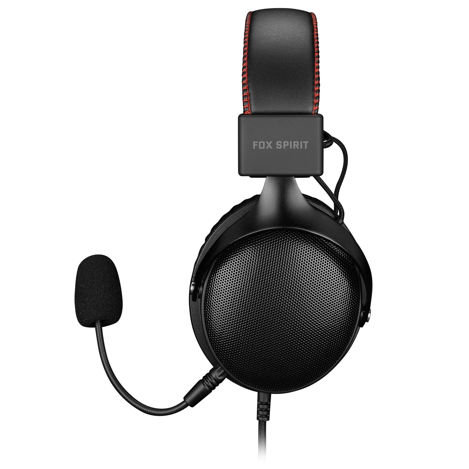 Fox Spirit DH7 - Cuffie con Microfono Cuffie Gaming con Cavo e Microfono Staccabile - per PC, Xbox One, Xbox Series X|S, PS5, PS4 - Suono Surround virtuale 7.1 (PC) - Jack 3.5mm - Nero