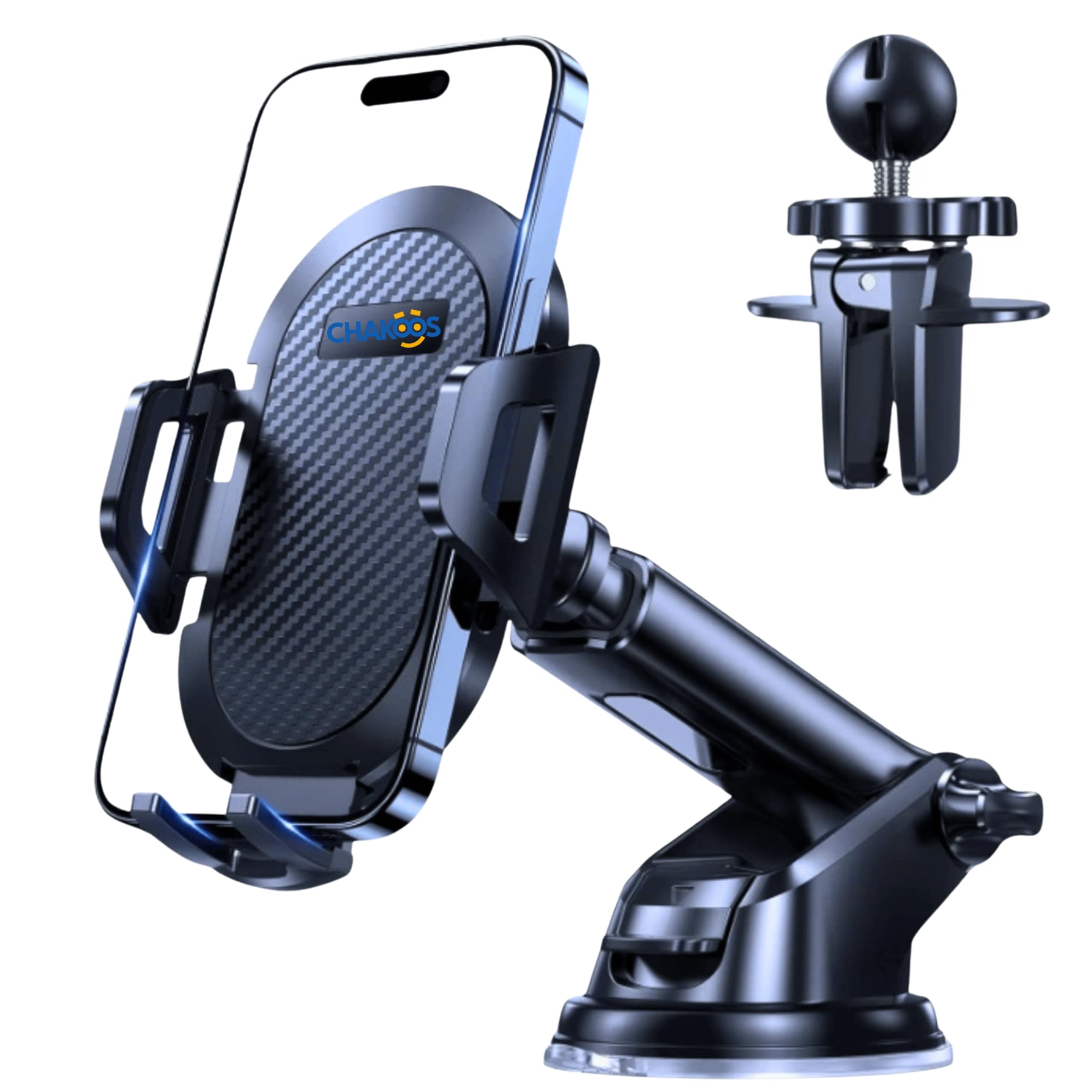 Car Phone Holder Adjustable Car Phone Mount Cradle 360° Rotation Phone Holder for Dashboard Upgraded Strong Suction One Button Release Automobile Cradle for iPhone 4.0''-7.0'' Smartphones