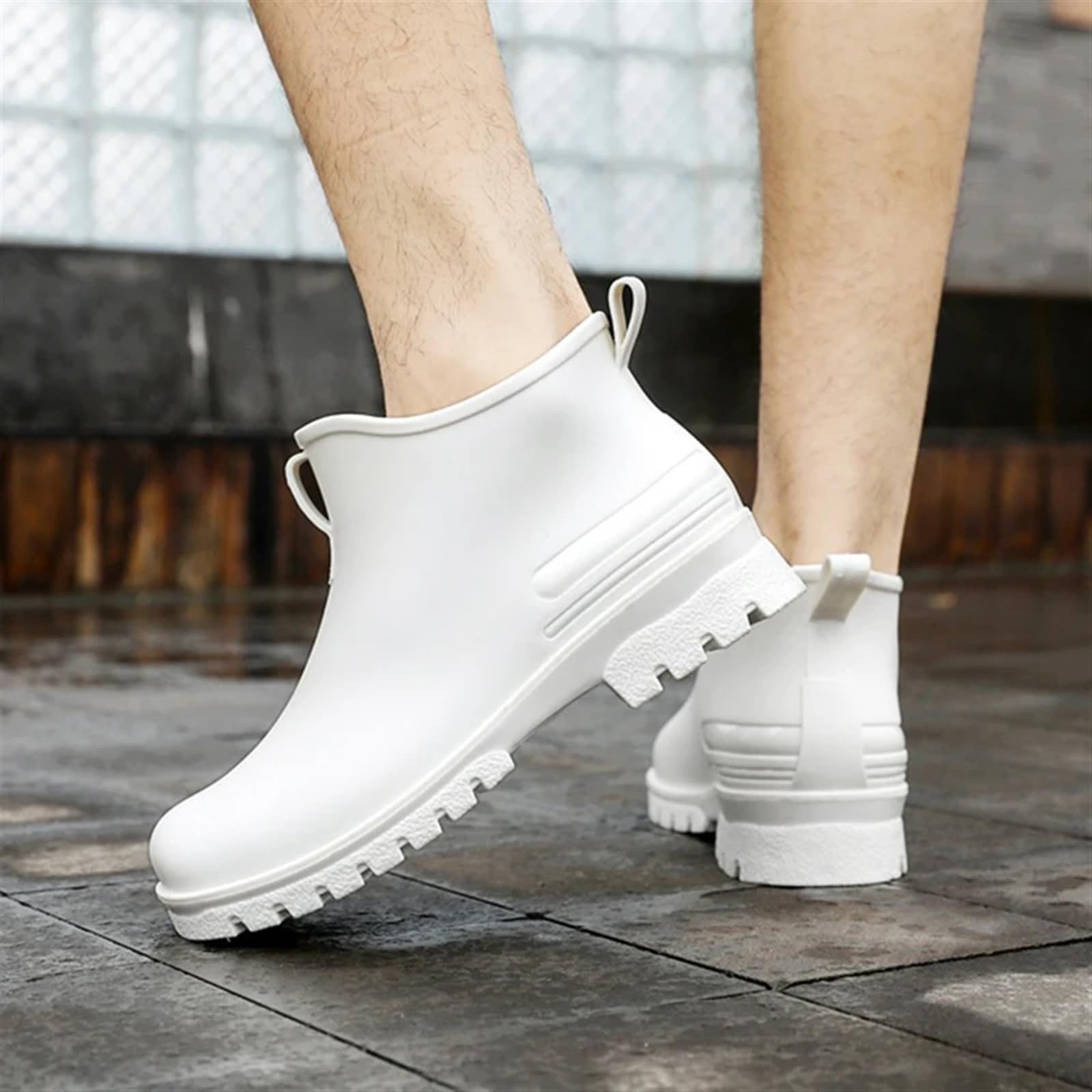 Stivali da pioggia uomo lavoro in gomma impermeabili Scarpe comode passeggio for corti Stivali da pioggia uomo