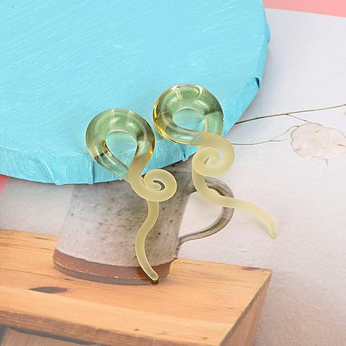 Miniatura 4 de Stuppendux 2 unidades de cristal cónicos coloridos para los túneles de oído, tapones para gagues, ensanchadores para mujeres y hombres
