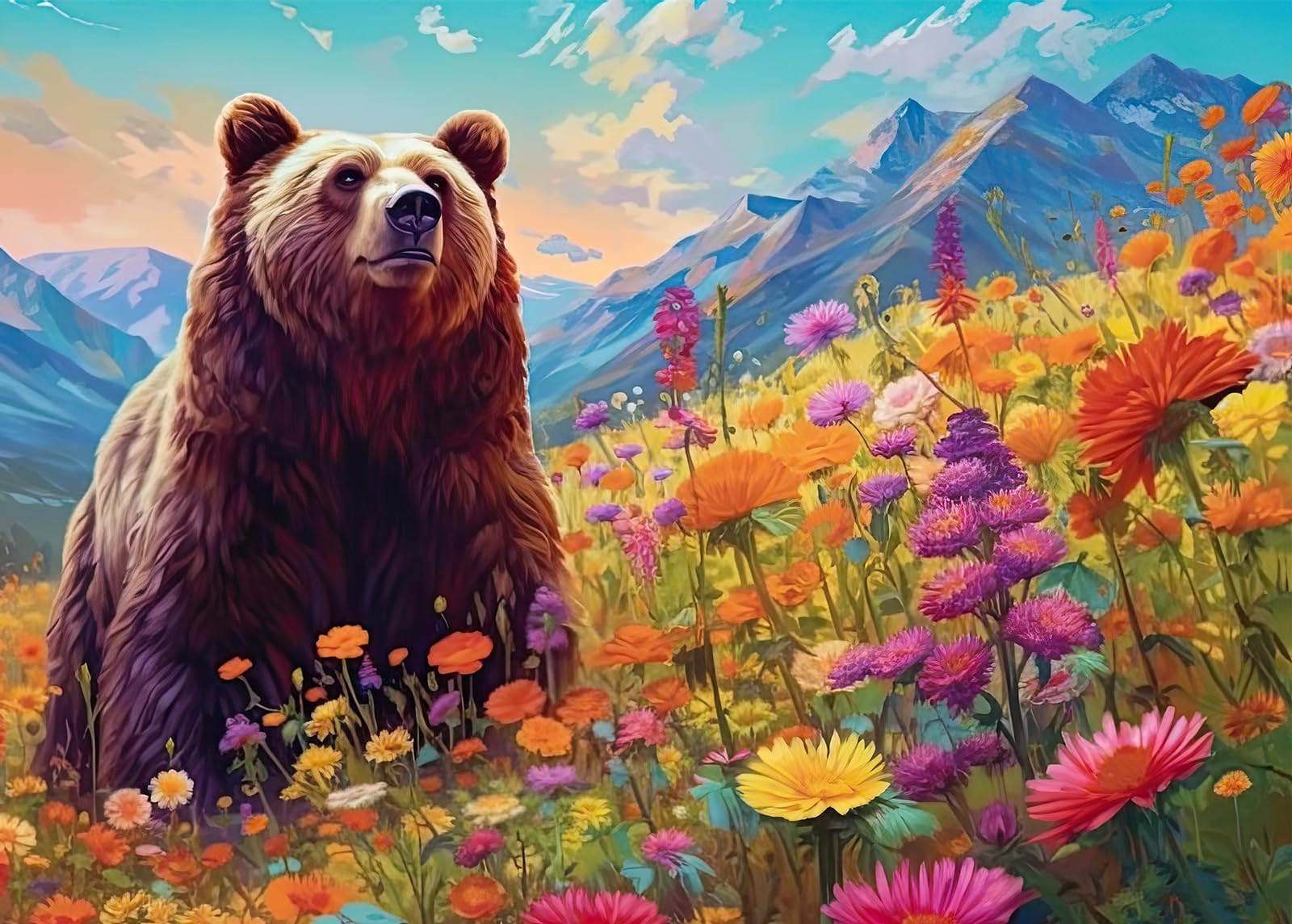 Bullglesup Puzzles for Adults 1000 Pieces, Bear Jigsaw with Poster Letter on Back, Unique Pieces Fit Well No Dust (27.5"x19.6") โ image 1