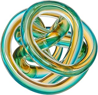Torre & Tagus Orbit Hand Blown Glass Infinity Knot Sculpture - 3 Inch Gl...