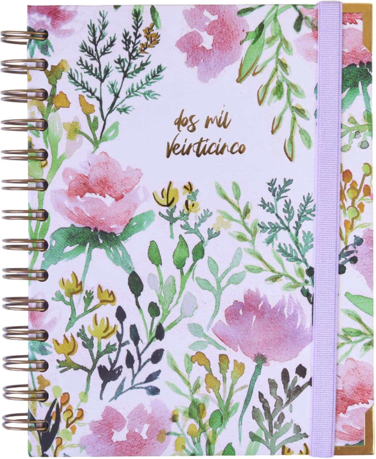 Agenda 2025 January to December - A5 (16.5x20.5 cm), Weekly Planner, Annual Organizer, Spanish and English, Monthly Side Index, Double Wire-o Binding - FSC Mix AEN-COC-000243 - Takenote Camille