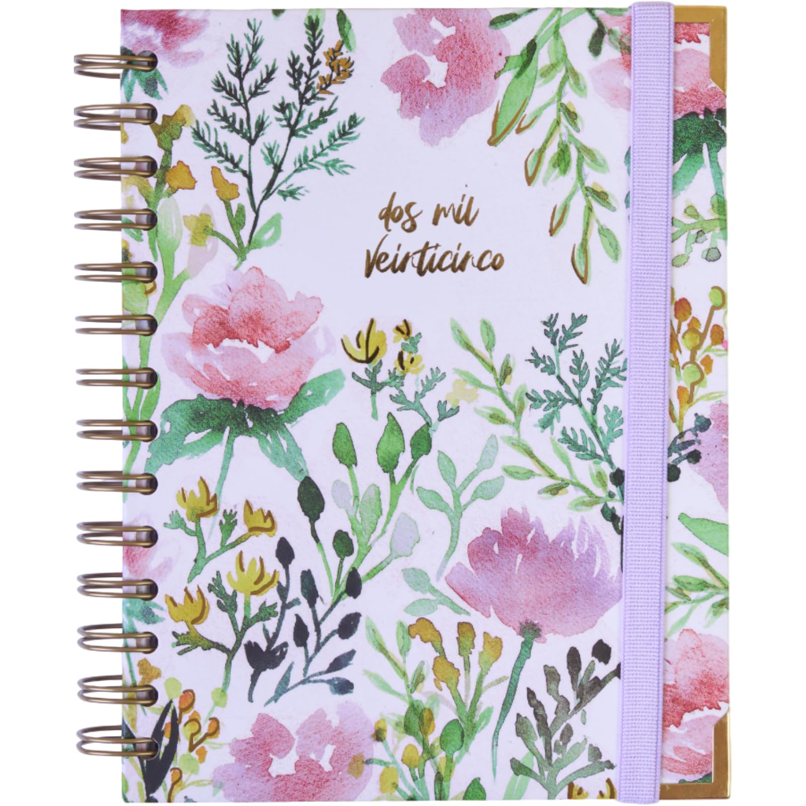 Agenda 2025 January to December - A5 (16.5x20.5 cm), Weekly Planner, Annual Organizer, Spanish and English, Monthly Side Index, Double Wire-o Binding - FSC Mix AEN-COC-000243 - Takenote Camille