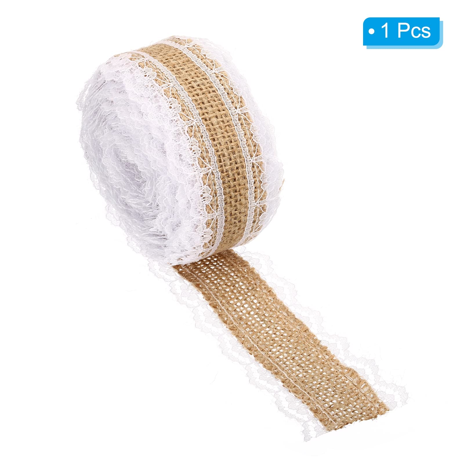 PATIKIL 1" Wide 5.5 Yards Burlap Fabric Ribbon - Image 3