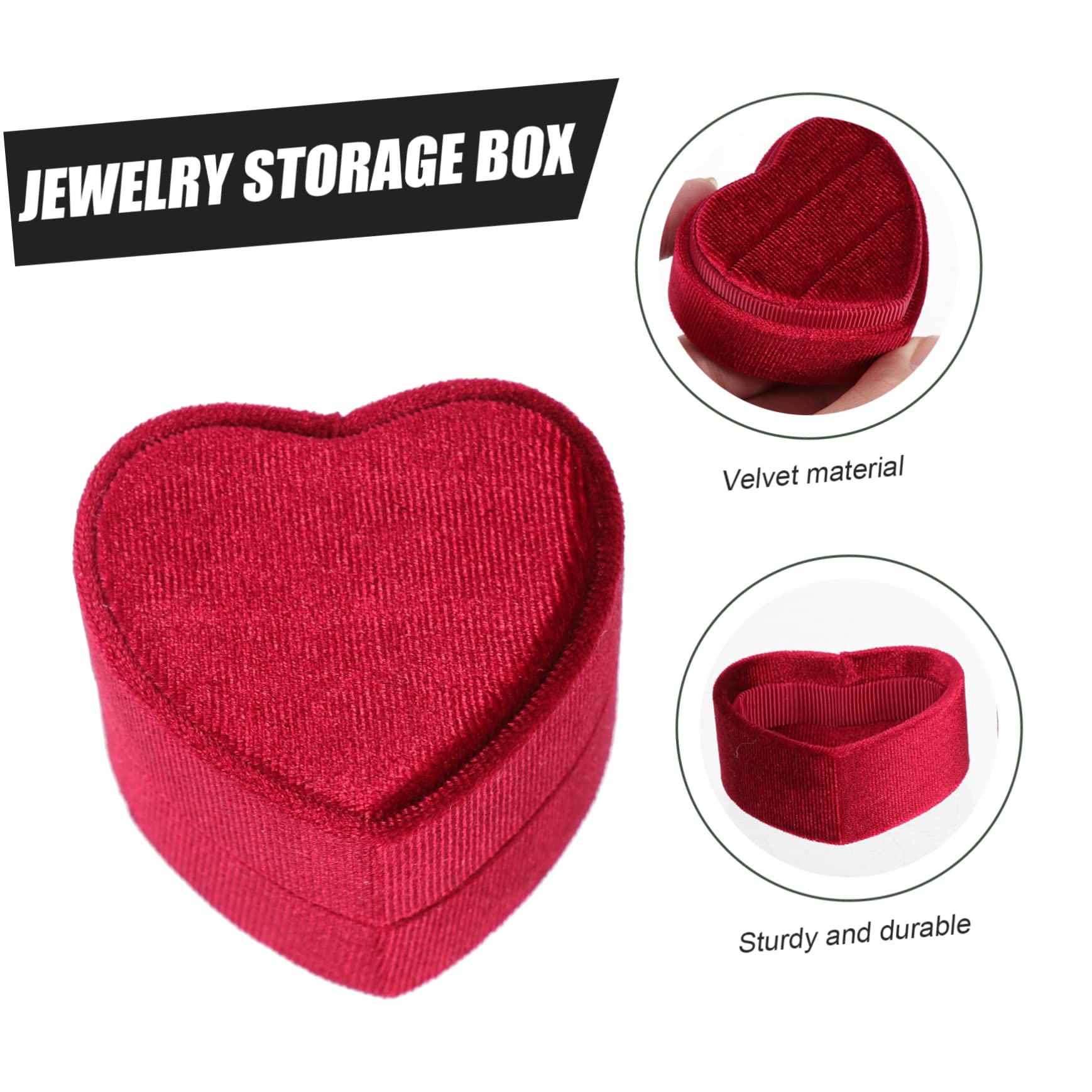 Alipis 5Pcs Boîte Boîte À Bagues En Forme De Coeur Porte-Bijoux Stand Couples Anneaux Support À Bijoux Rétro Décor Couple Nuptial Anneau Table À Manger Décoration Anneau Décor La Mariée