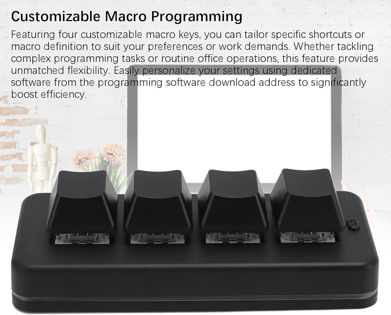 Keypad with text 'Customizable Macro Programming'