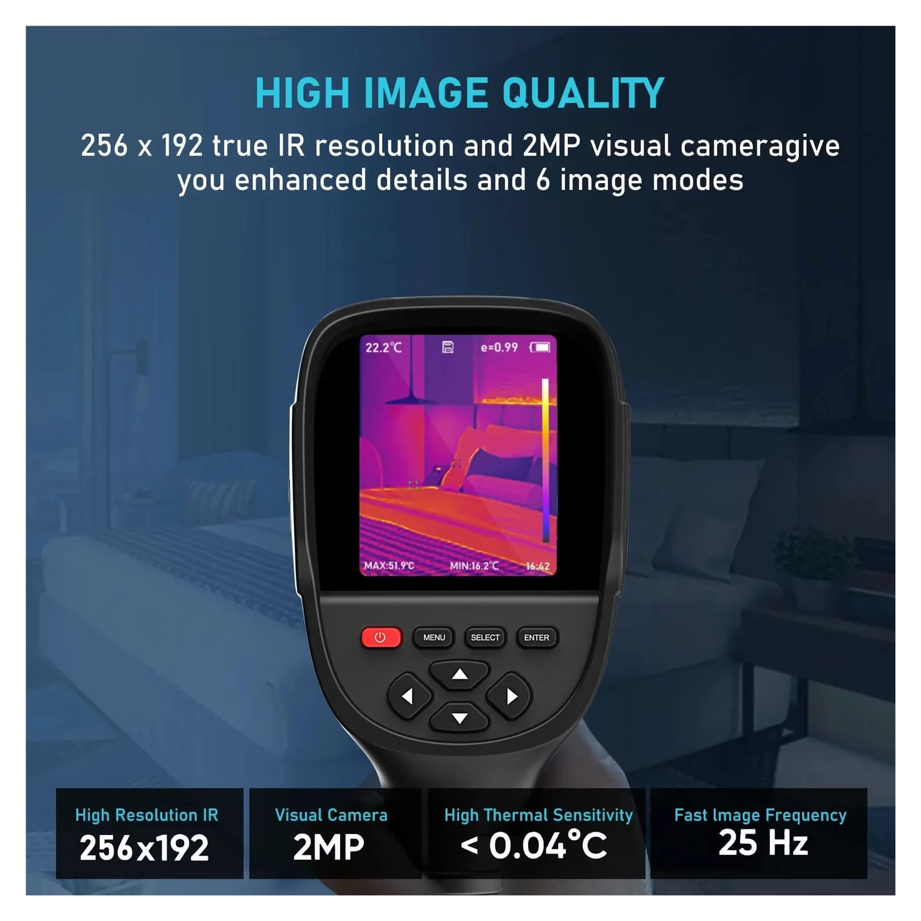Cámara de Imagen térmica GW256 for Fugas de tuberías de Agua y Prueba de PCB eléctrica 256 * 192 cámaras de Imagen térmica portátiles