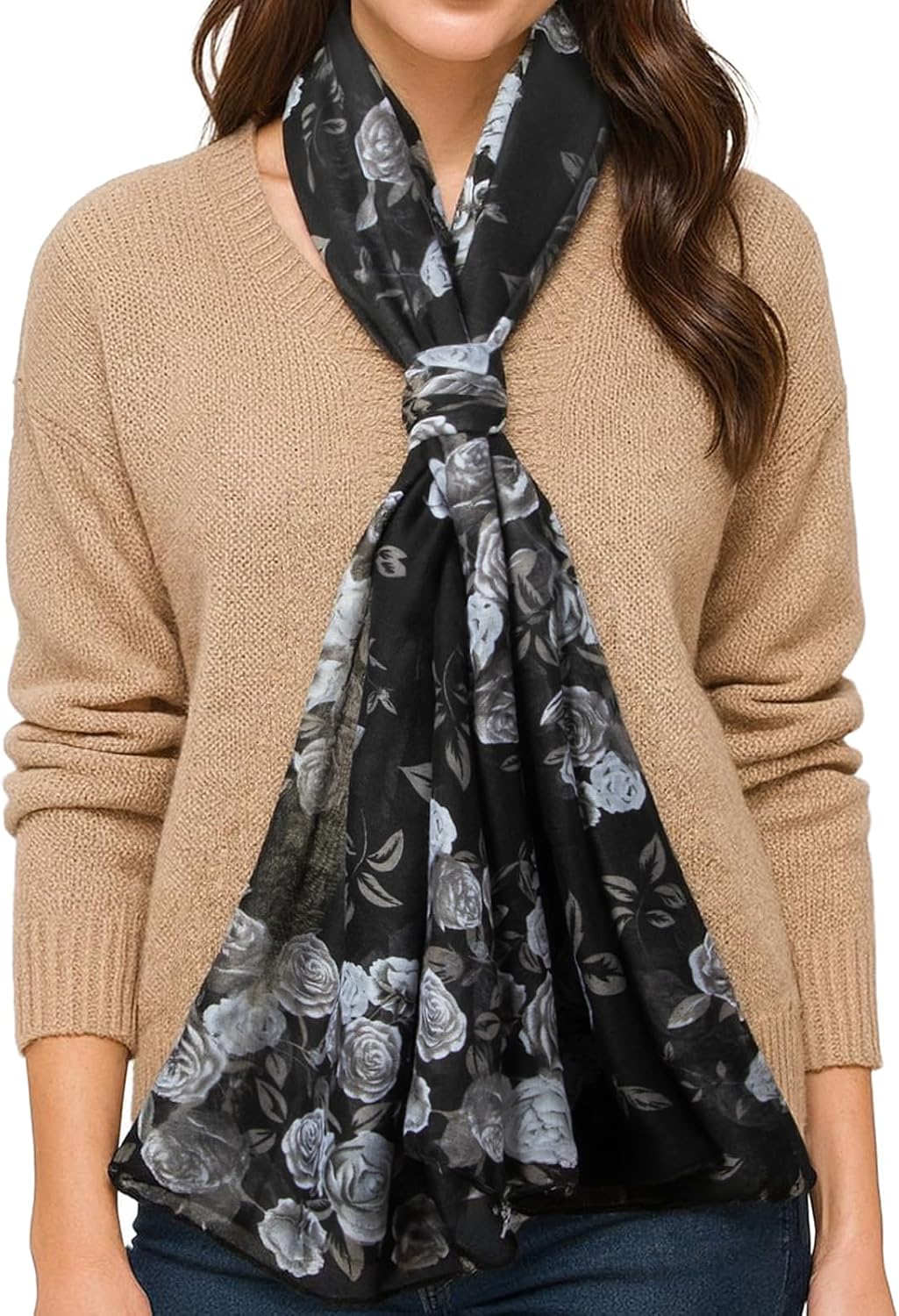 RIIQIICHY Scarf for Women Fashion Scarf Floral Print Scarves for Women Lightweight Spring Summer - Image 4