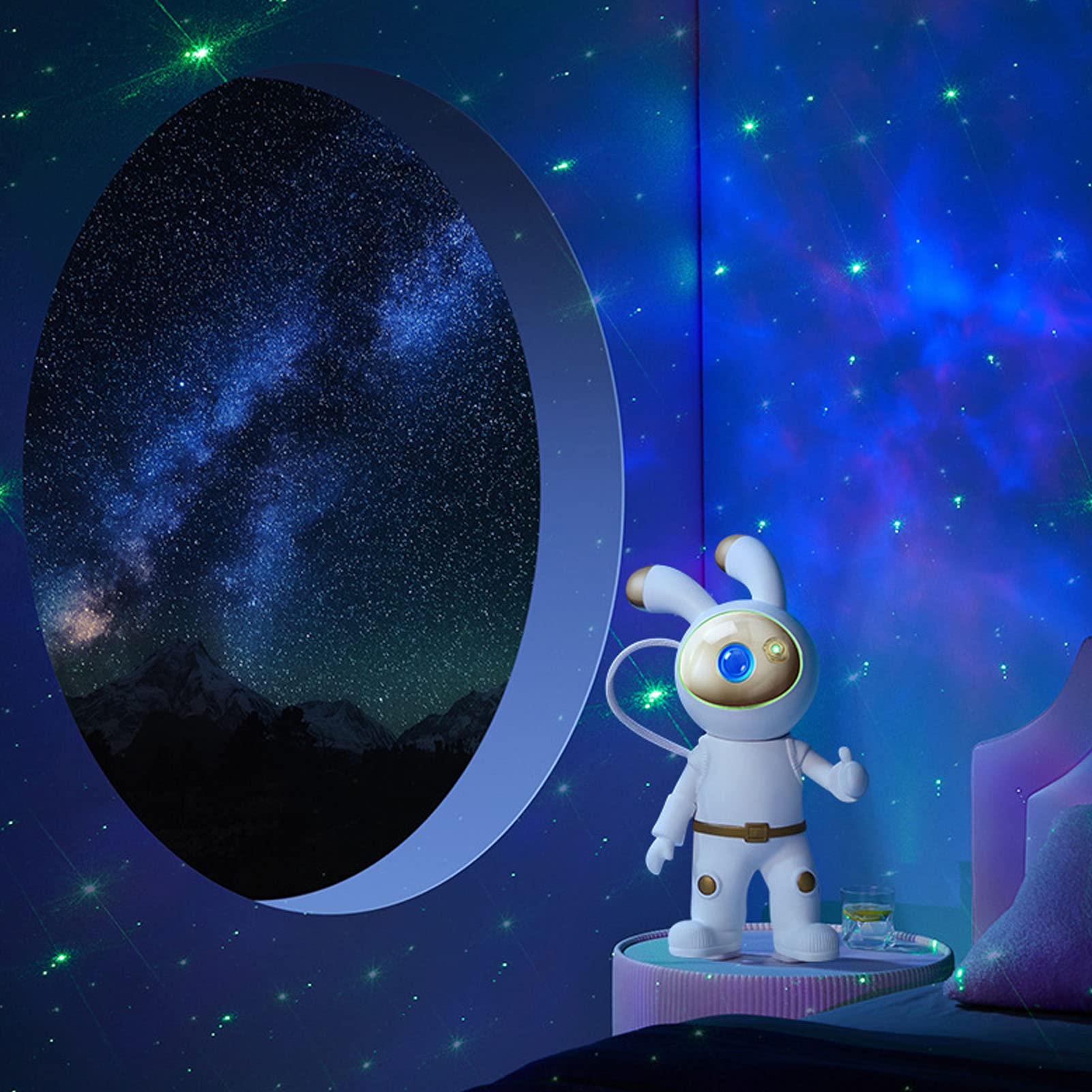 Proyector De Luz Nocturna para Niños, Proyector Estrellado De Astronauta, Estilo Espacial, Control Remoto De Alimentación USB, Lámpara De Proyección Astral Ajustable para Dormitorio