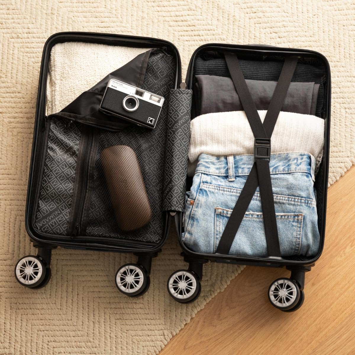 NUMADA - Reisekoffer Kabine 40 x 25 x 20 cm (20 l) Upfly Underseat 16 XXS mit abnehmbaren Rädern, Kabinenkoffer aus ABS, ideal als Handgepäck für Ryanair, Vueling oder Easyjet