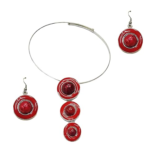 vinayak antique oxodize semiprecious stone designer necklace set collections (Circle)