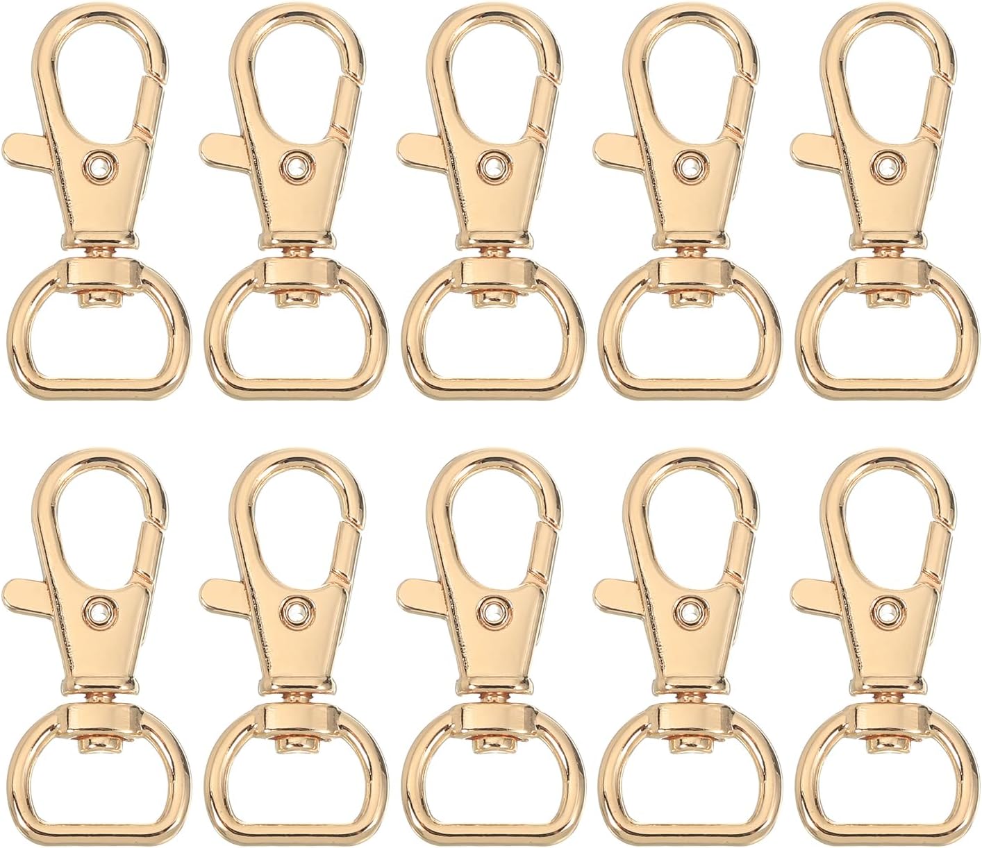 uxcell Swivel Clasps, D Ring Lobster Clasp Claw Metal Push Gate Snap Hook Purse Making Keychain Belt Strap,