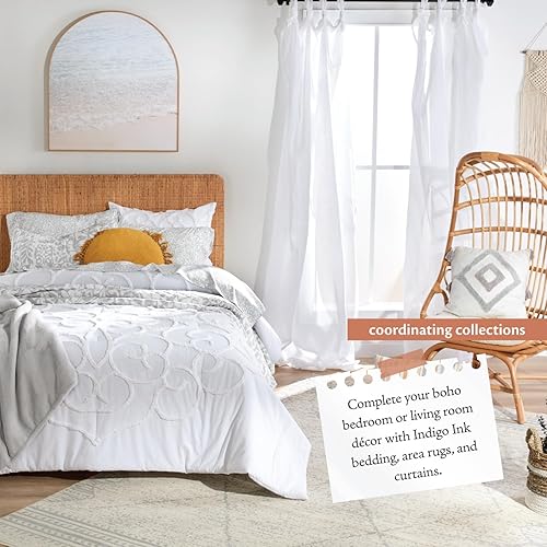 Miniatura 9 de Indigo Ink - Almohada decorativa, almohada de diamante acolchada con borlas, cojines decorativos para sofá o cama, decoración bohemia del hogar, 20