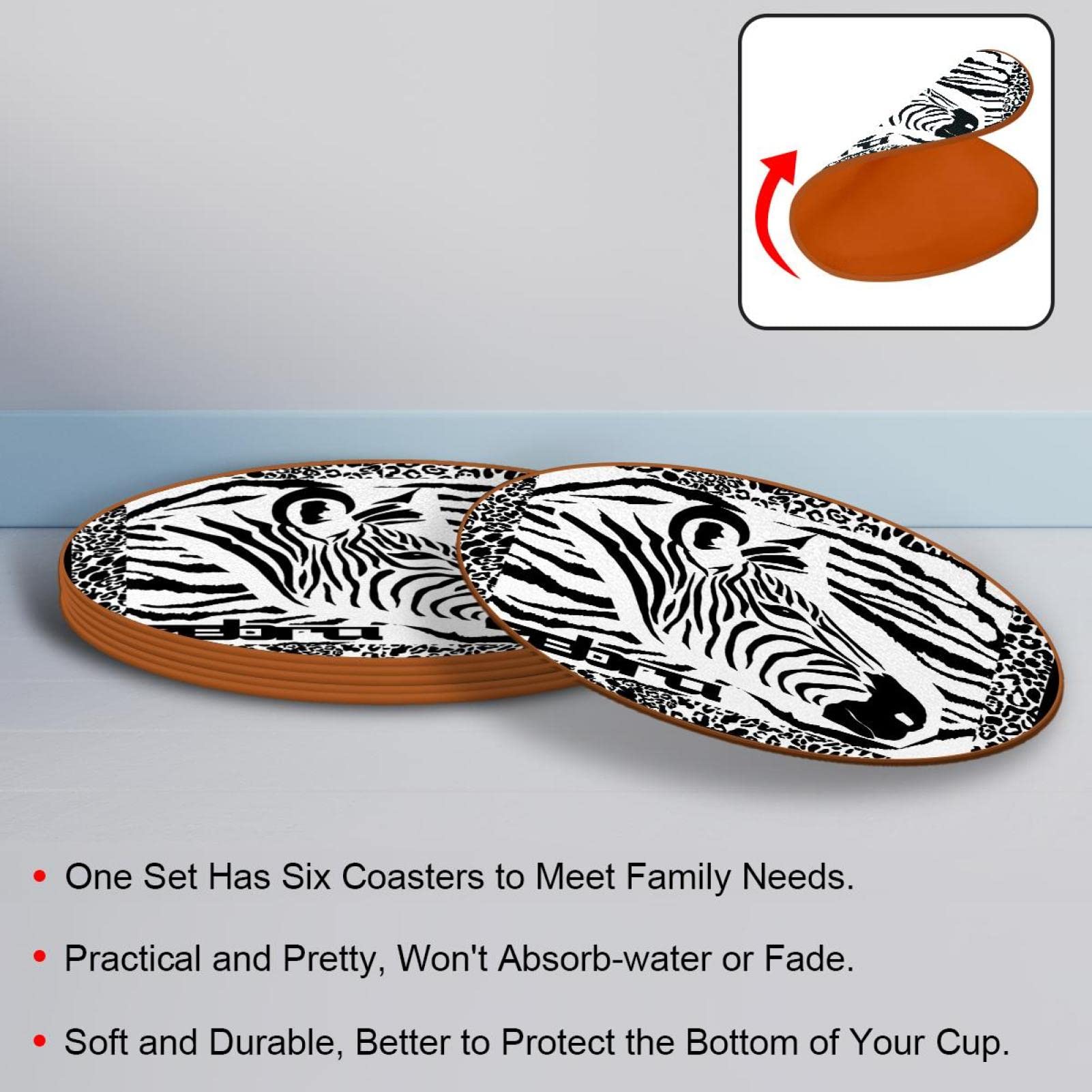 Lot de 6 sous-verres pour verres à vin, tasses et tasses, réutilisables au bureau, cuisine, bar, 10,9 cm