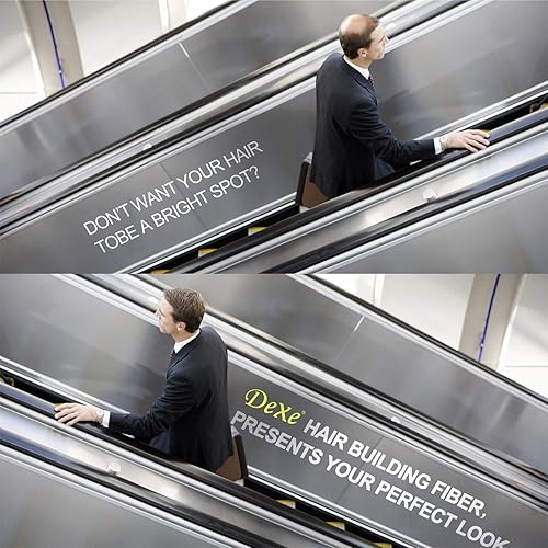 Miniatura 2 de Dexe Polvo de color de fibras de construcción de cabello espesar instantáneamente el cabello adelgazante para hombres y mujeres (negro)