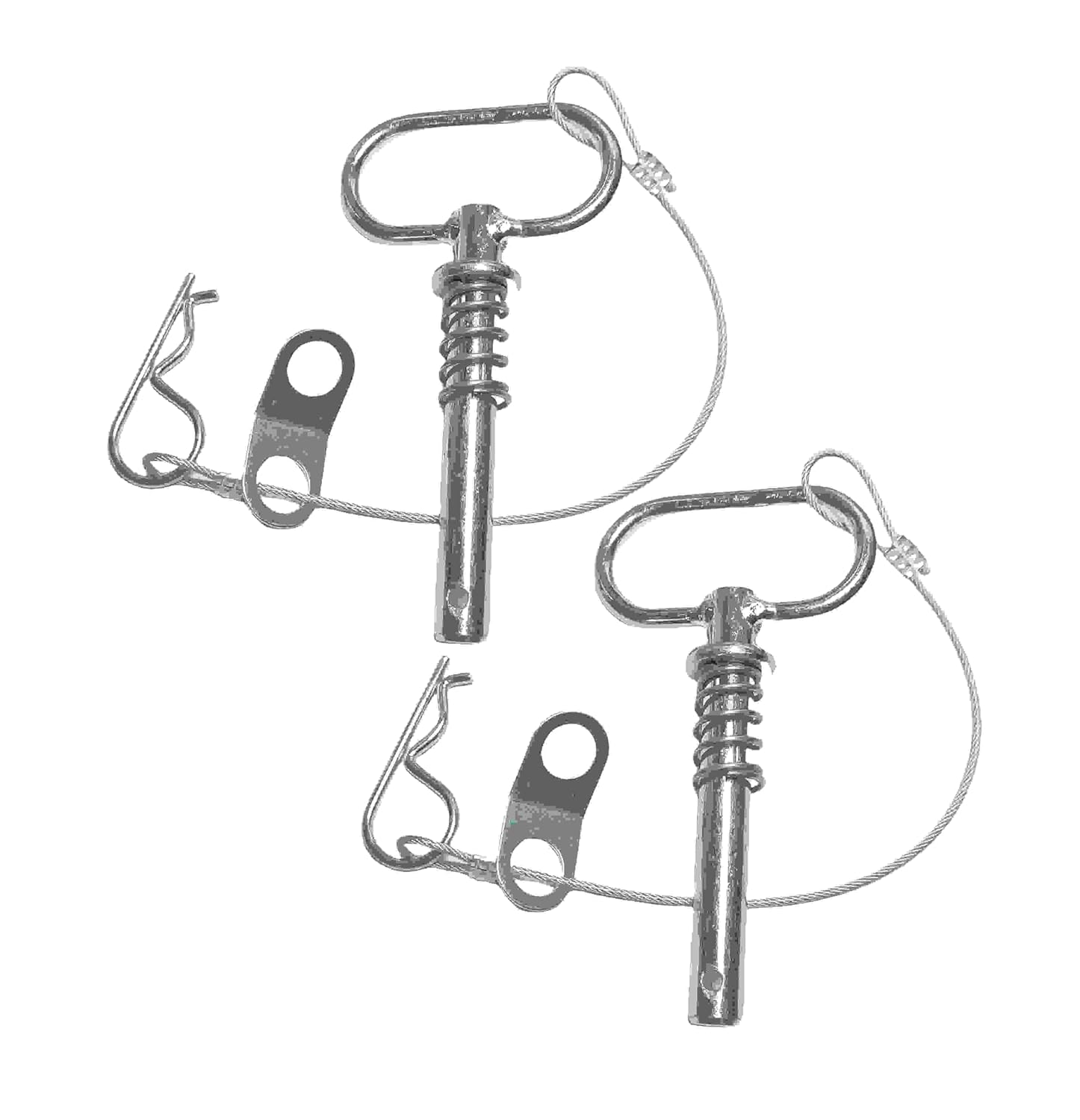 Generic Spring-Loaded Towing Hitch Locking pins and R-Clamps for Towing Trailer pins for Cargo, Boats, RVs, Including Anti-Loss Ropes (Dia:1/2in(12.8mm) L:3in(75mm) 2Pcs)