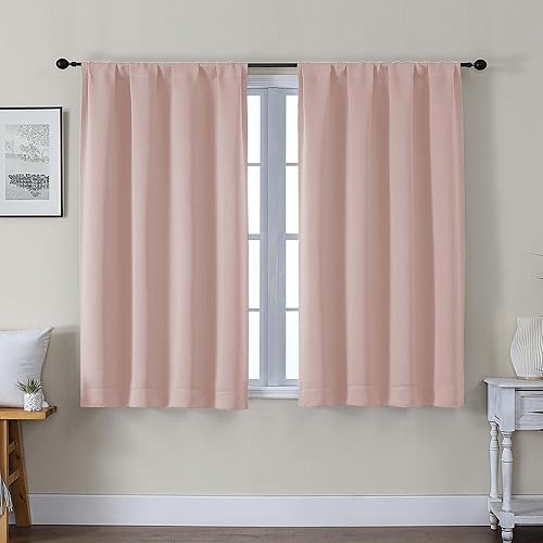Miniatura 52 de Gwine - Cortinas opacas negras para dormitorio de 84 pulgadas de largo, juego de 2 paneles, cortinas sólidas reductoras de ruido con aislamiento