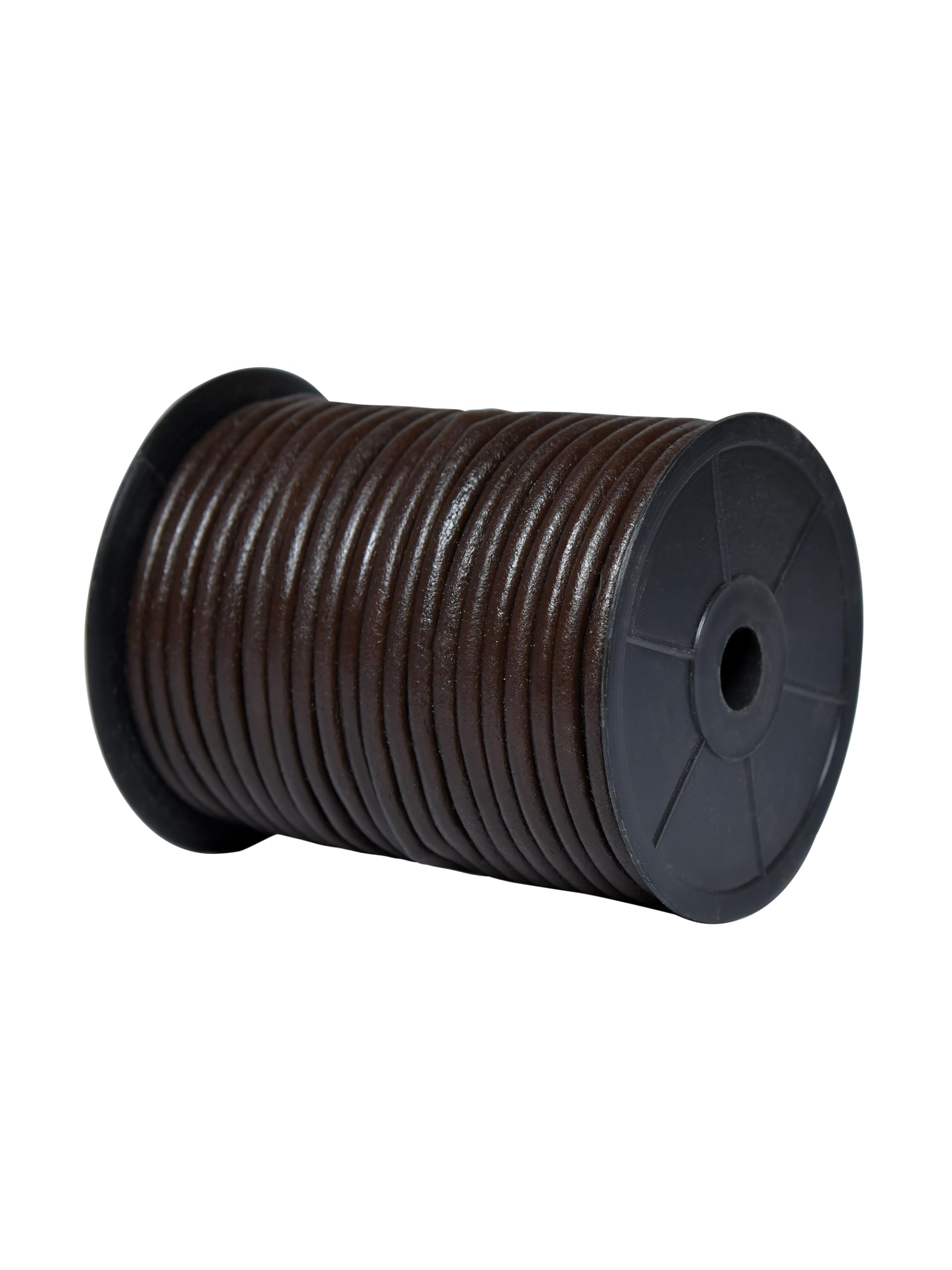 Cords Essentials Round Leather String Cord 5mm Dark Brown 5.5 Yards, 5.0 mm - Image 2