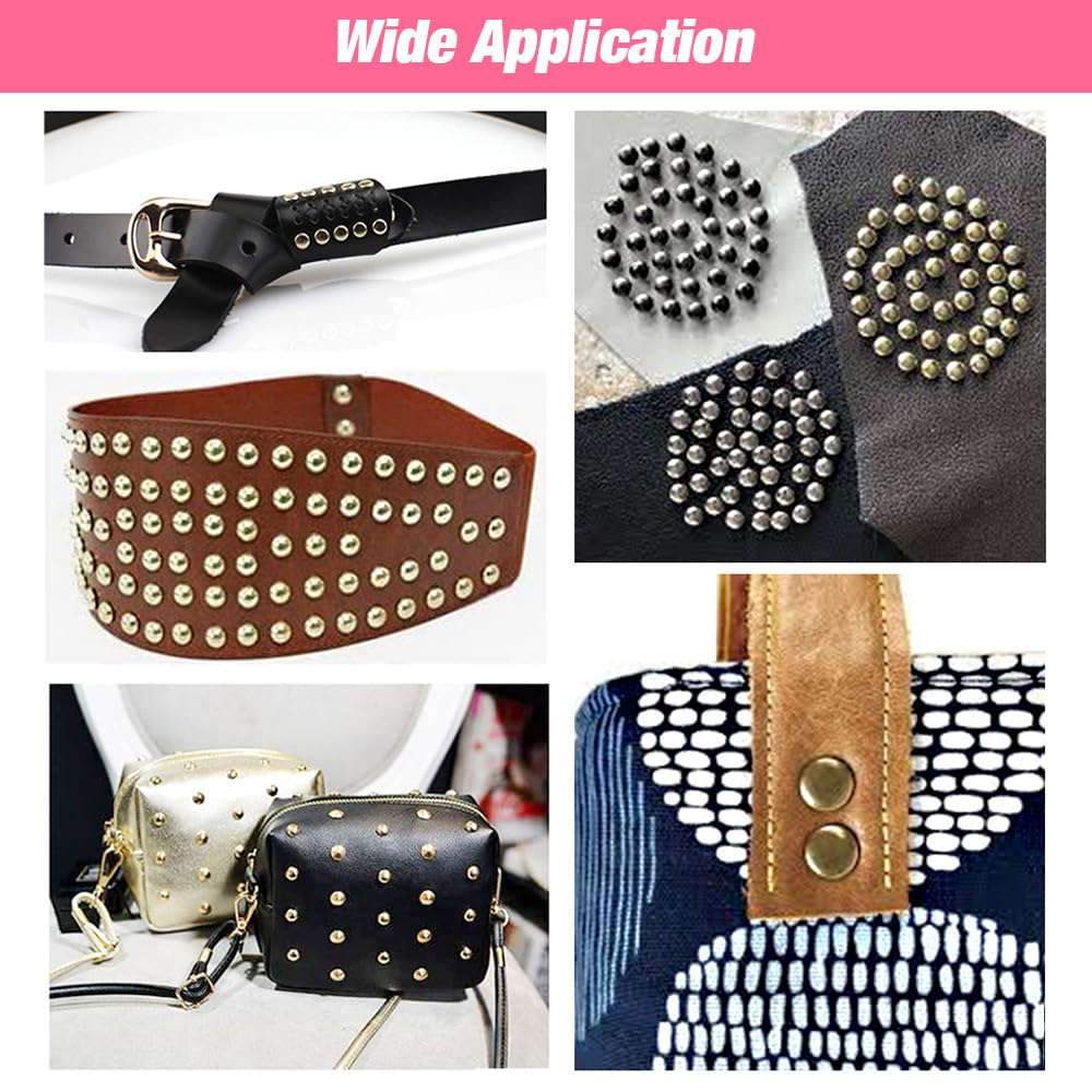 Remaches Punk De Metal - 100 Piezas, Punta De Bala, Color Rojo, Para Cuero, Jeans Y Proyectos DIY