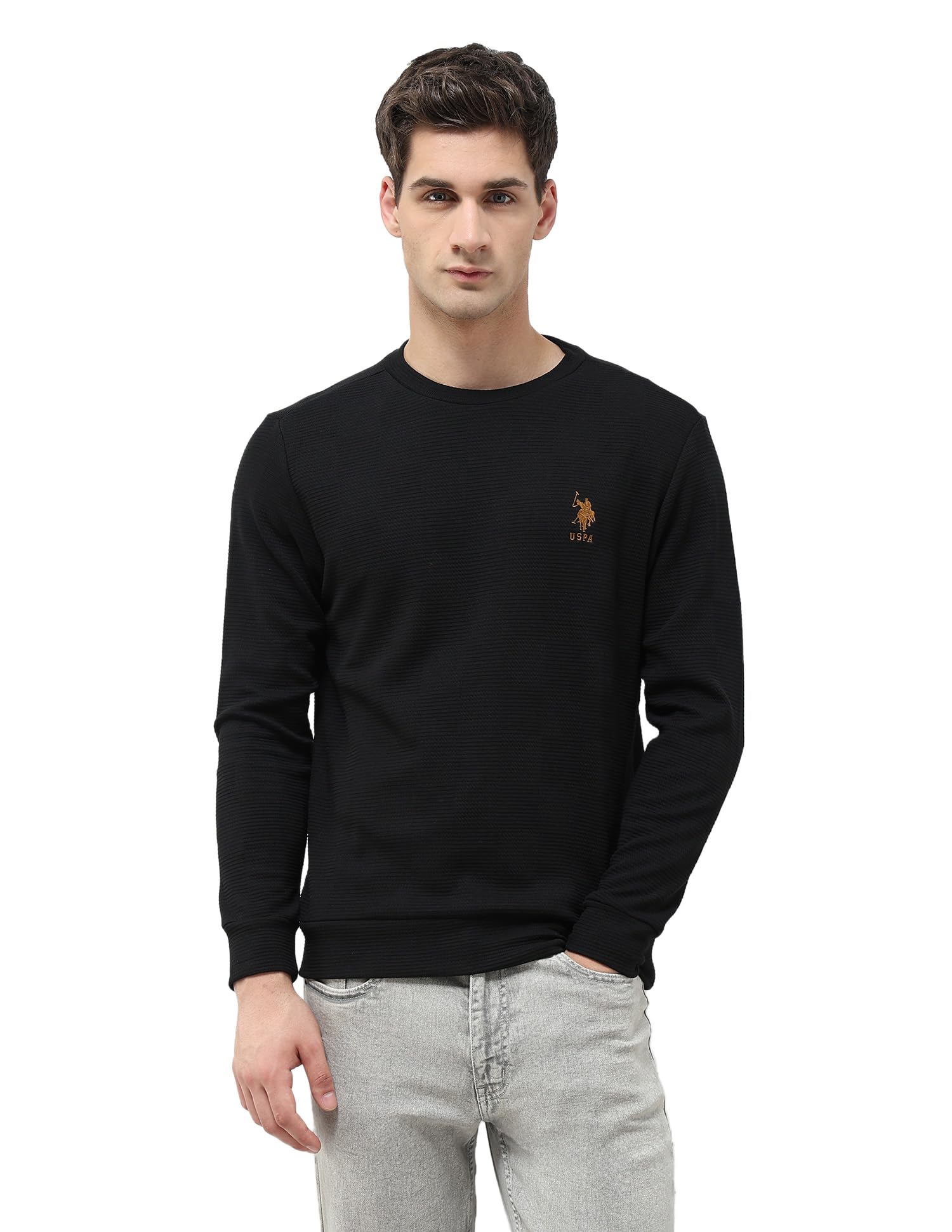 U.S.Polo Association Men's Textured Regular Fit Sweatshirt-image-48
