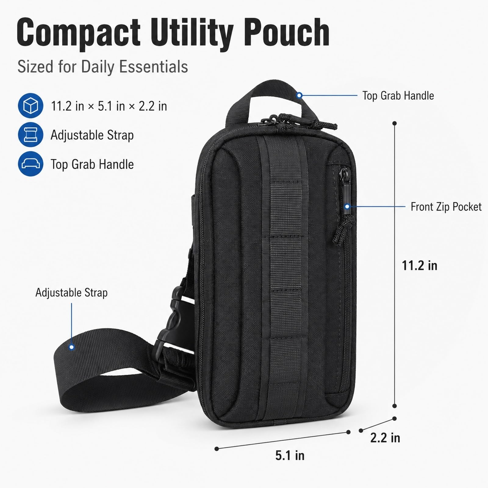 Genérico Bolsa Outdoor de Nylon 1000D, Bandolera y riñonera for Ciclismo Viaje Diario