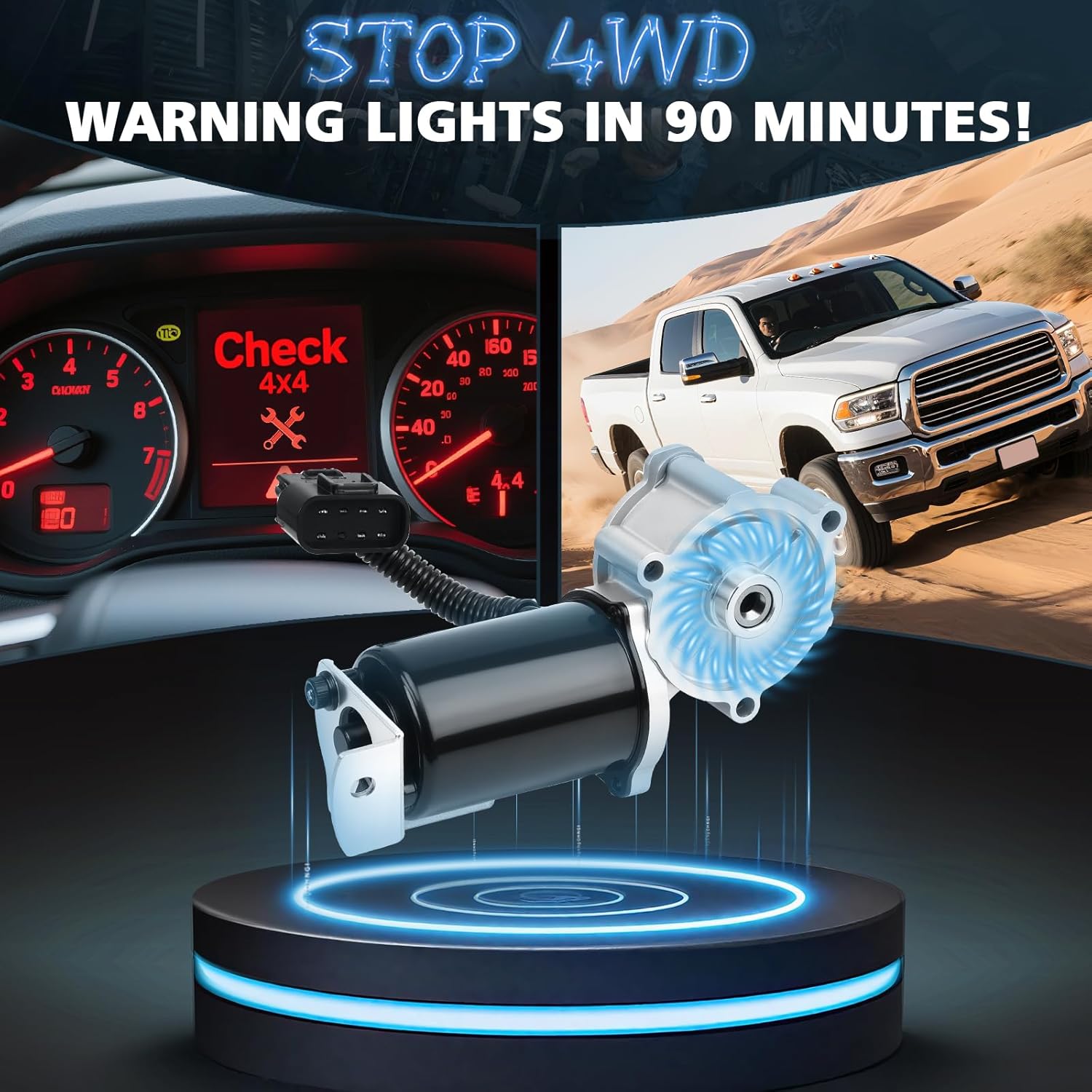 600-908 4WD Transfer Case Motor Fits Chevy Silverado/Suburban 1500/Tahoe Sierra 1500 Yukon Escalade (2003-2005) Ram 1500/2500/3500/4500/5500 (2011-2018) Hummer H2 (2003-2007),OEM#19168728