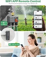 Controler inteligent pentru irigare prin Wi-Fi johgee cu 3 ieșiri, intrare din alamă, temporizator automat pentru grădină, compatibil cu Alexa și Smart Life 2