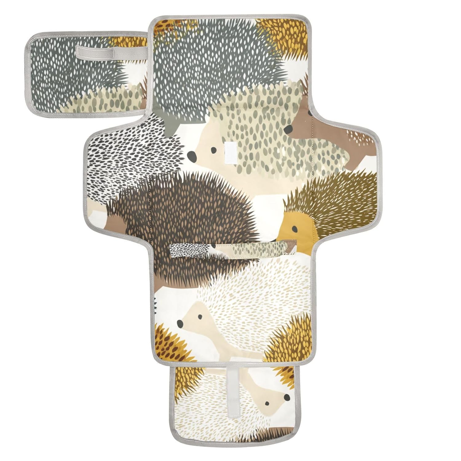 Cartoon Hedgehog Cute Colorful Reusable Changing pad Portable with Tissue Pocket Baby Diaper Changing pad with Built-in Pillow cambiador de pa?ales para Bebes