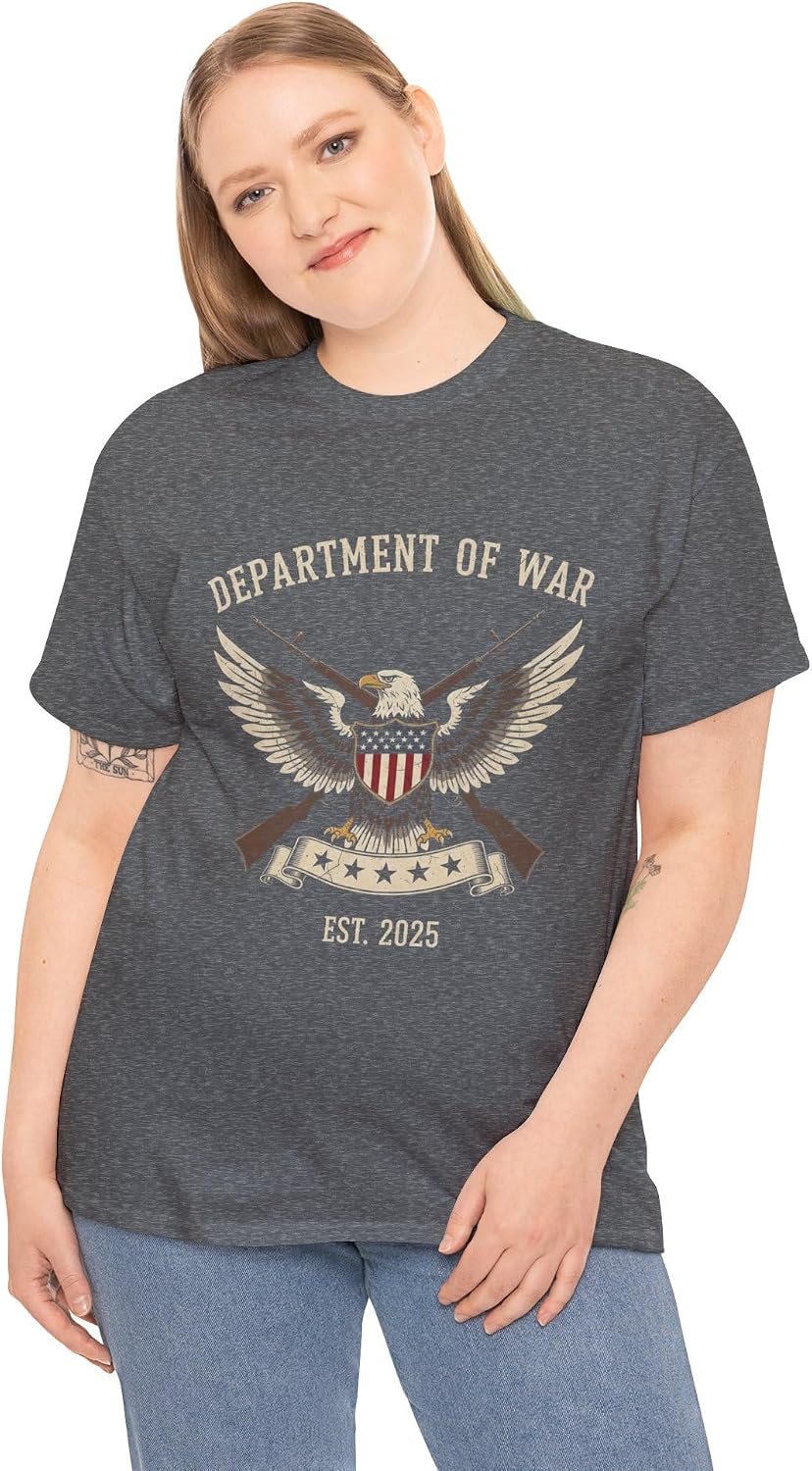 Department of War Patriotic Eagle & Rifles | Vintage Military Veteran USA | American Freedom 2A Supporter Apparel