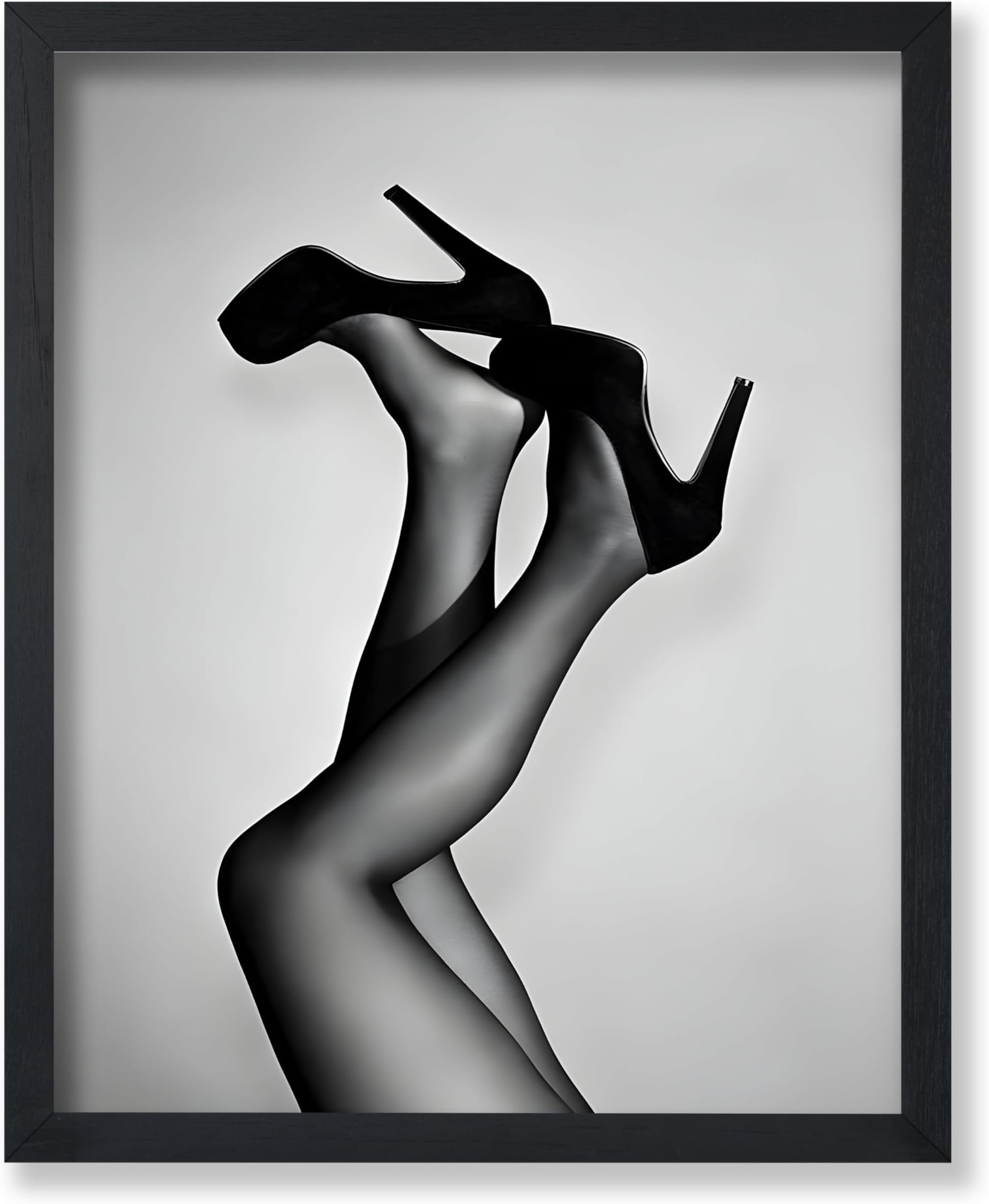 Poster Master Lady in Heels Poster - Woman's Legs Print - Fashion Shoes Art - Photography Image - Black & White Design - Modern Artwork - Great Living Room or Bedroom Wall Decor - 8x10 UNFRAMED