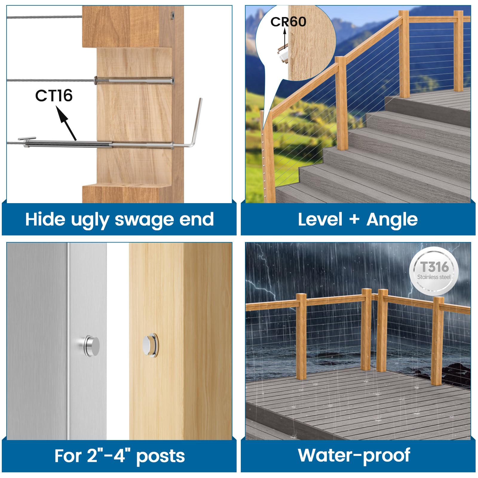 Hidden Railing Bracket Snapklik.com : 20 Pair 1/8