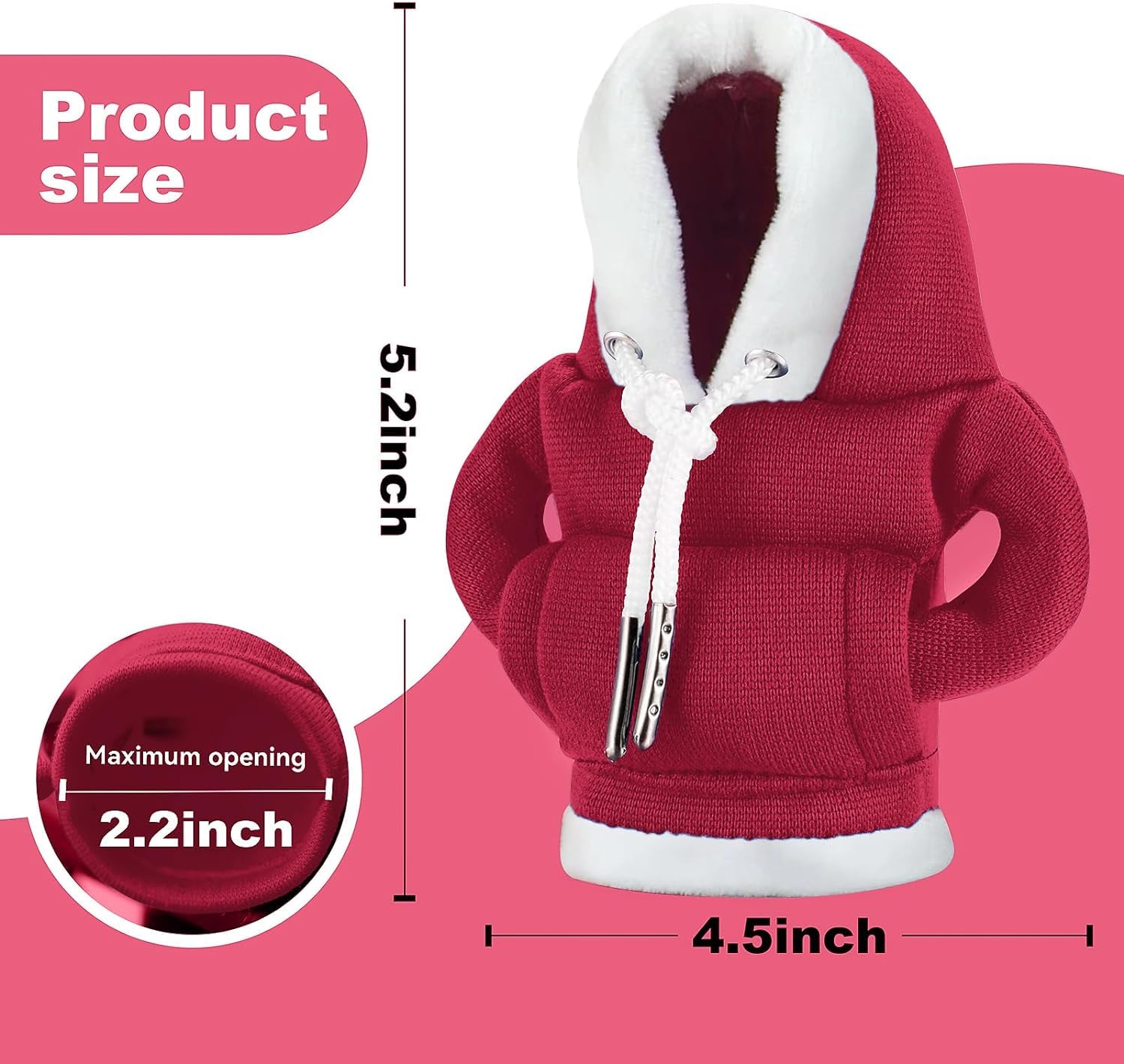 wabupar Gear Shift Hoodie Cover, Universal Shift Knob Hoodie, Mini Hoodie for Car Shifter, Automotive Interior Cute Gadgets, Car Shifter Stick Protector Decoration. Car Novelty Decoration Gift