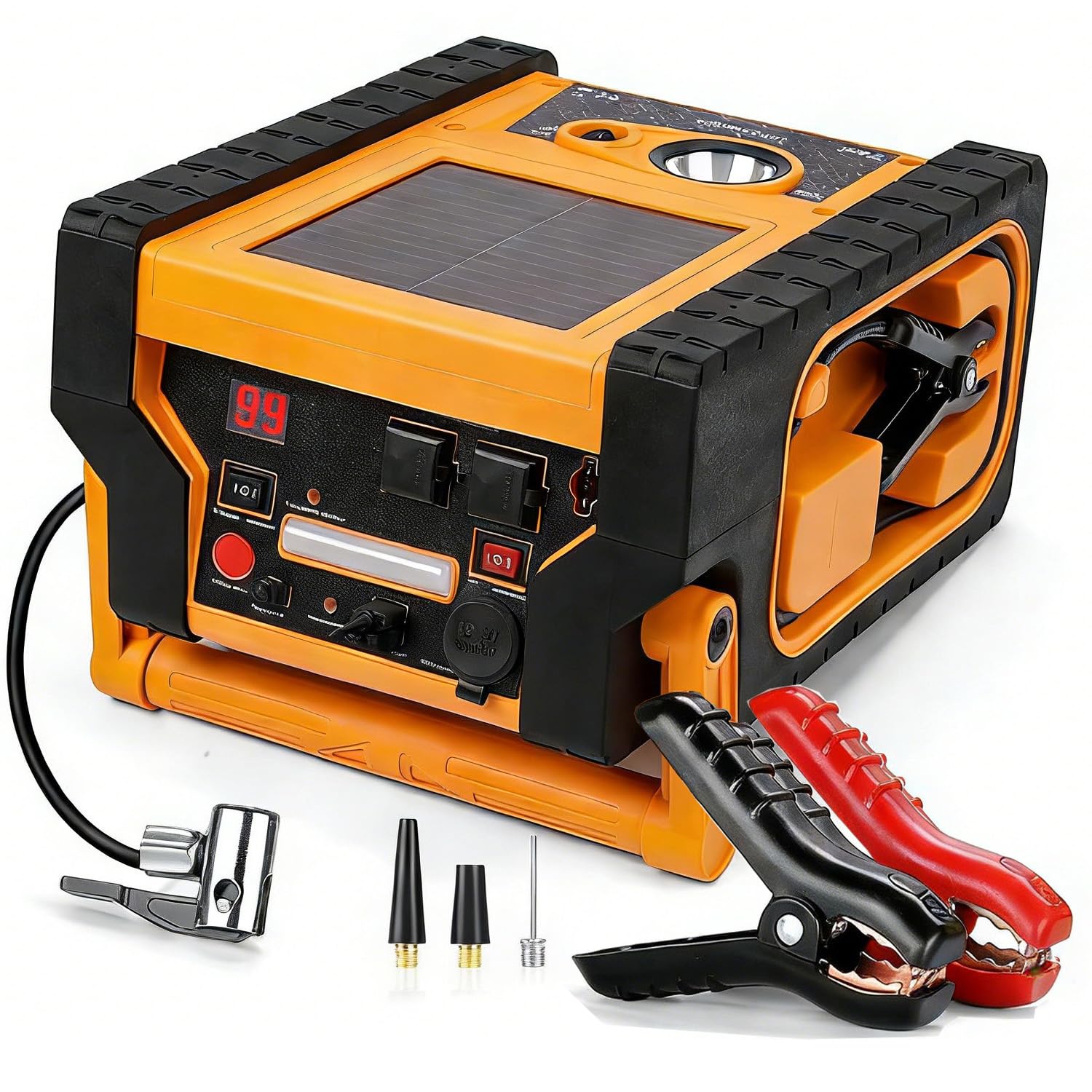 2000A Car Battery Jump Starter with Air Compressor 6-in-1 Jump Starter with Air Compressor 12V Jumper Box 400