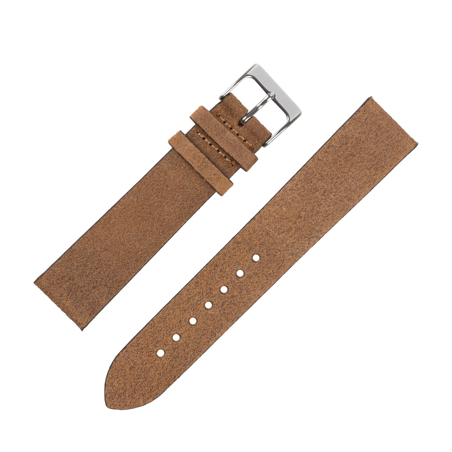 Pebro BARBOUR Waxed Calfskin Leather Watch Strap in MUSTARD BROWN