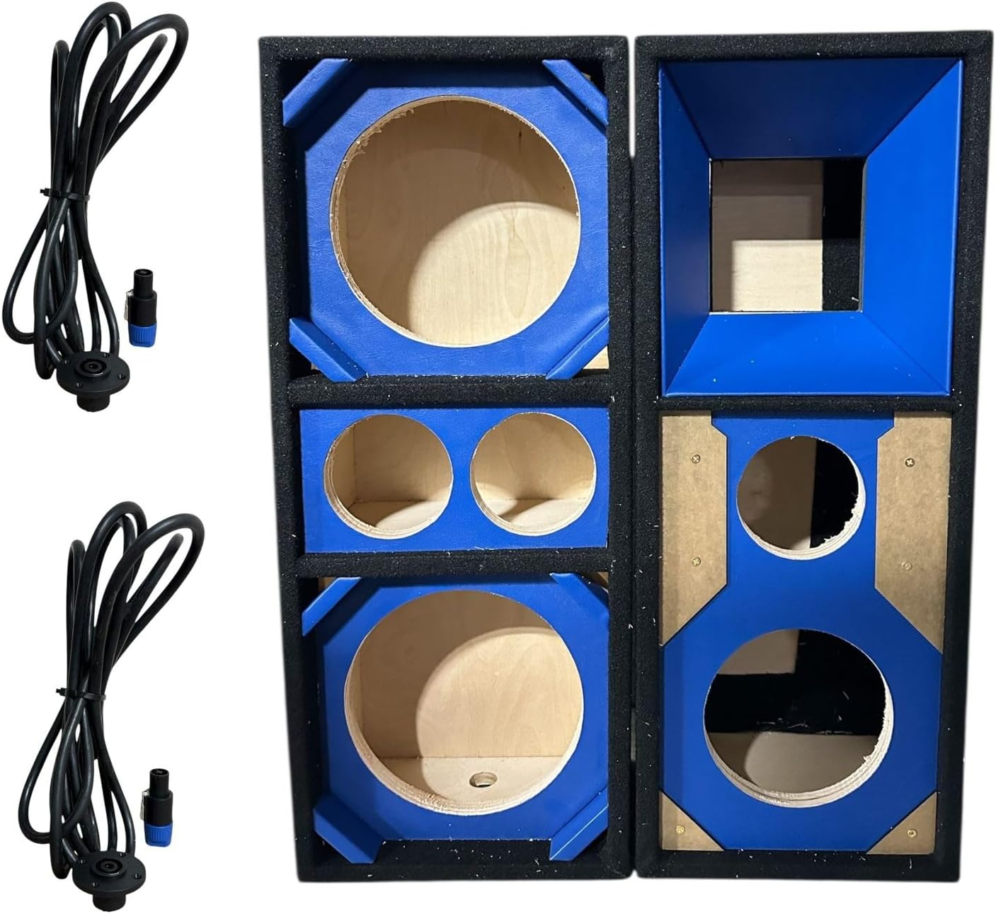 8" Brazilian Style Chuchera Speaker Box for Two 8" Speakers and 2 Tweeters and 1La 1 Driver 1 Tweeter Box Vented Enclosure for Car (White)