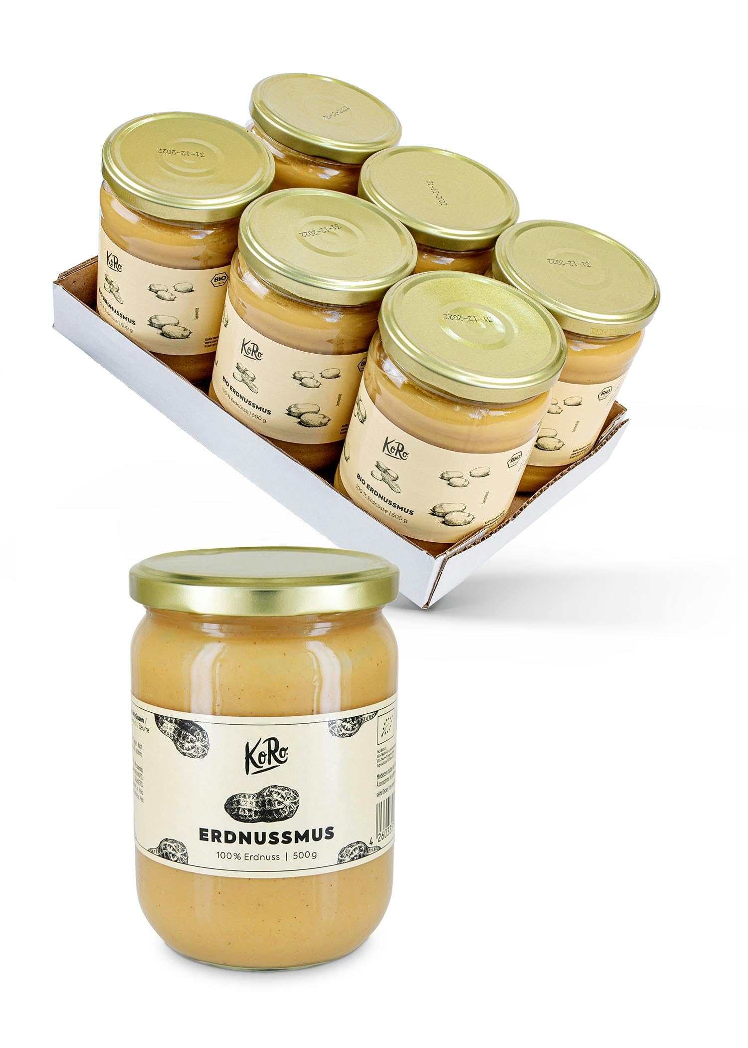 KoRo - Crema di arachidi bio | 6 x 500 g