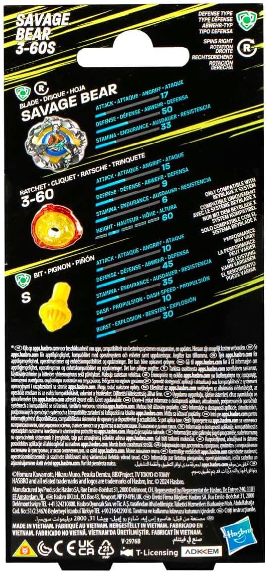 Beyblade X Booster Pack Savage Bear 3-60S