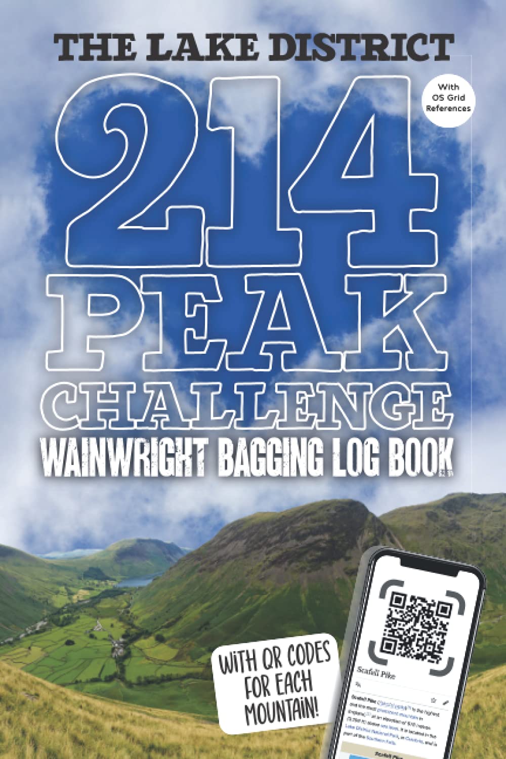 The Lake District 214 Peak Challenge Wainwright Bagging Log Book With OS Grid...